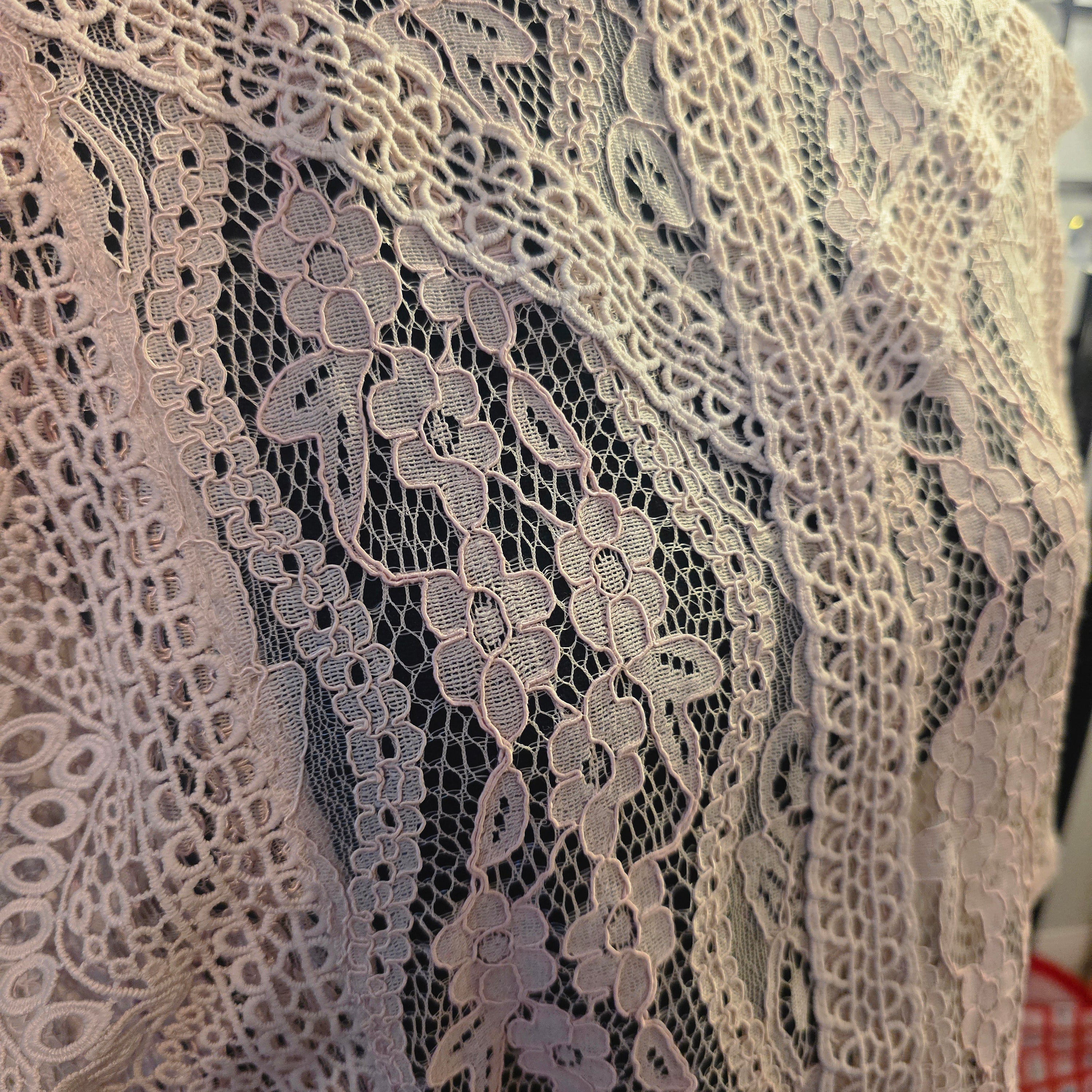 Romantic Blush Lace Kimono Top