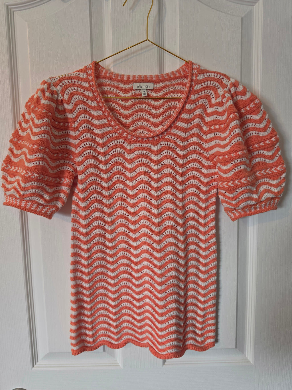 Coral Wave Knit Top