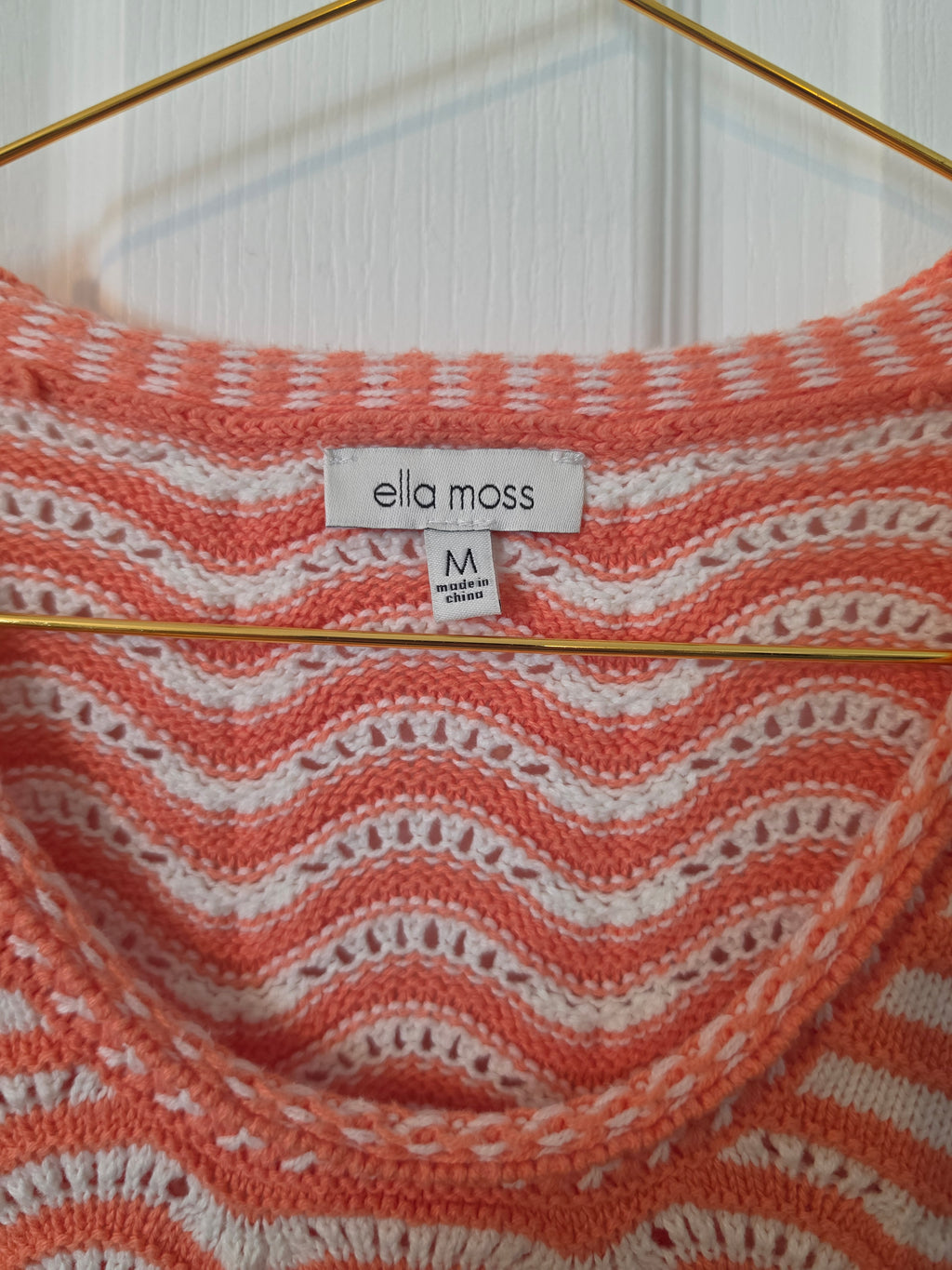 Coral Wave Knit Top