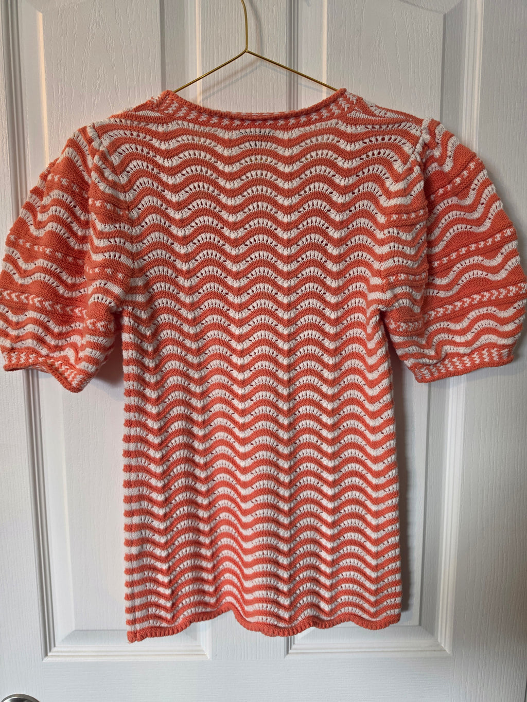 Coral Wave Knit Top