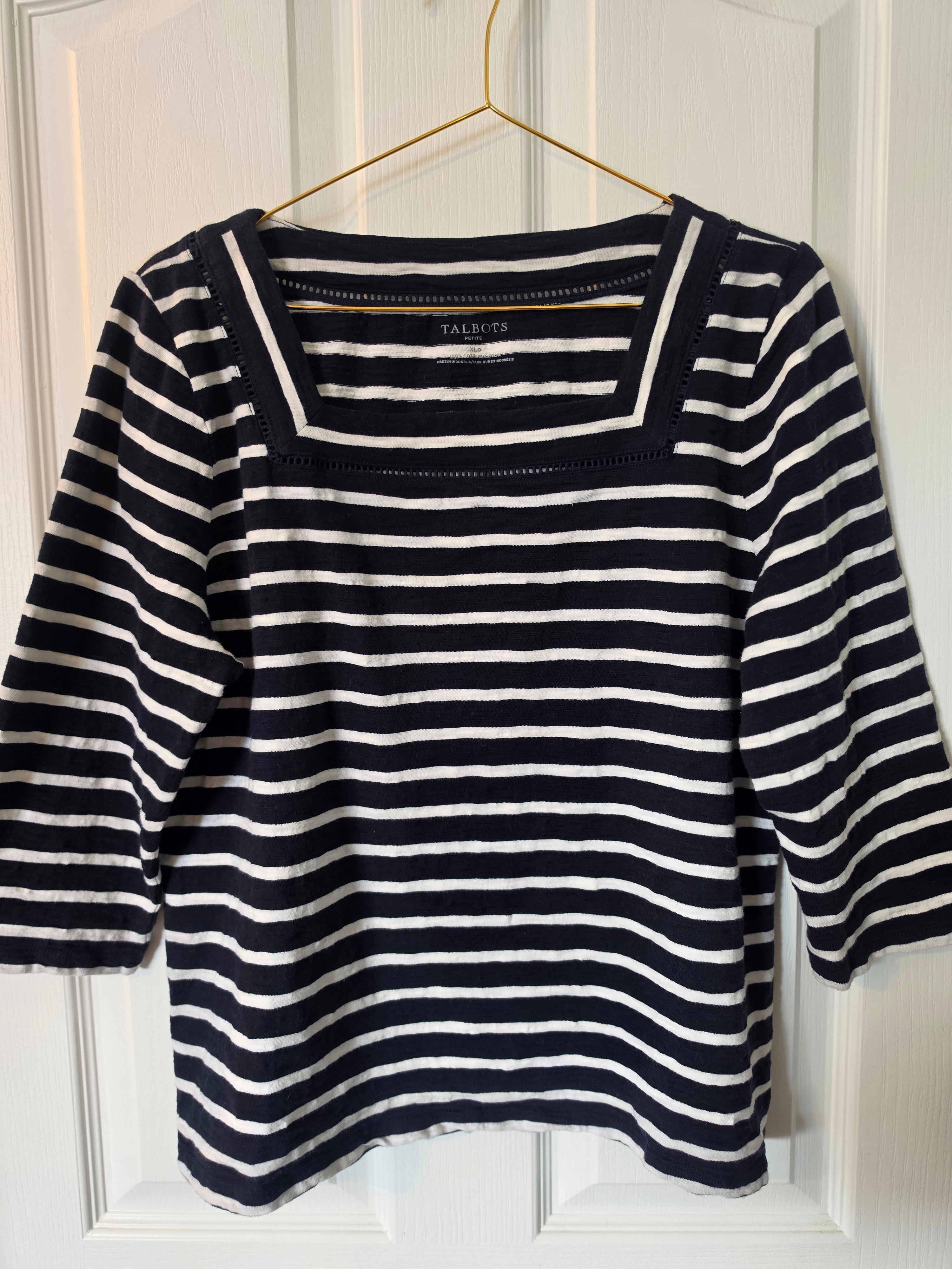 Noir Stripe Square Neck Top