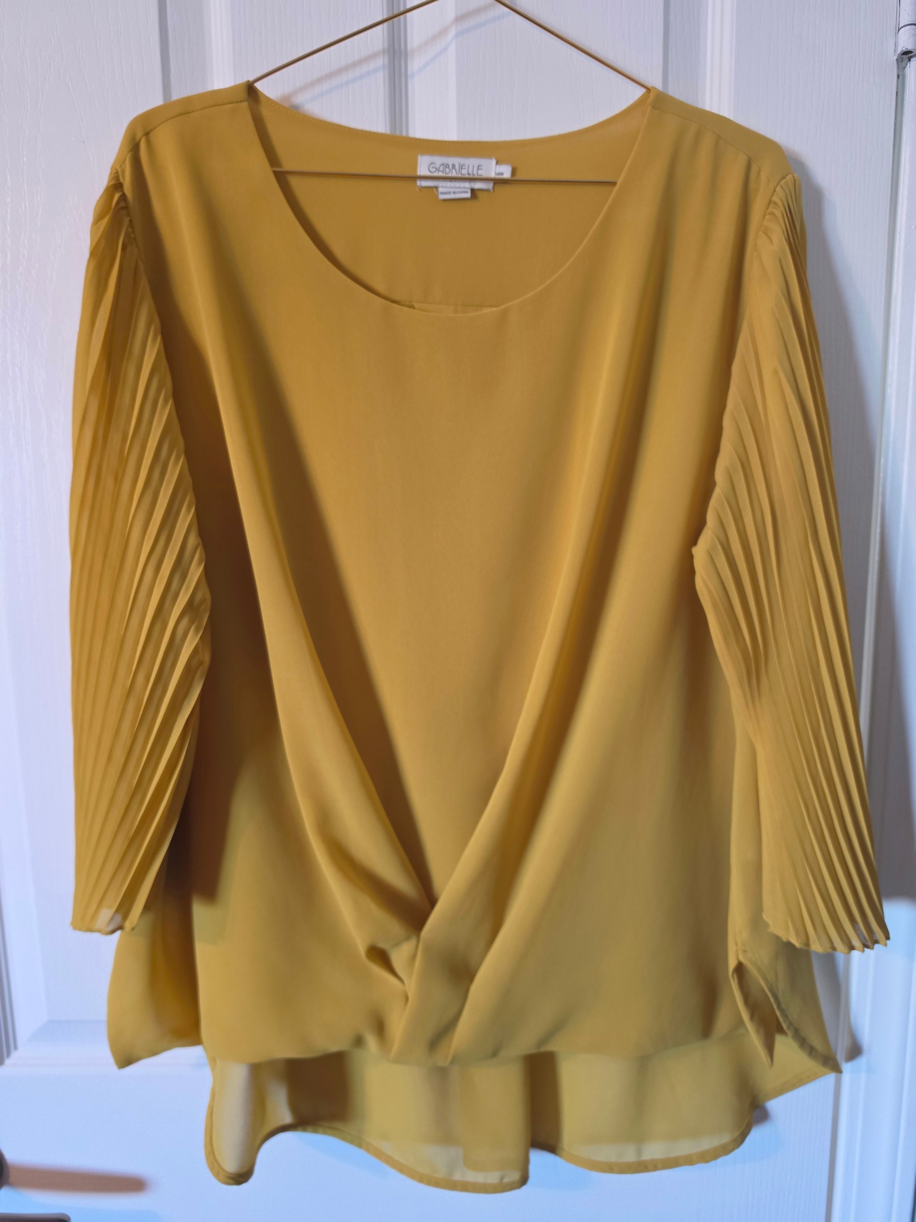 Golden Pleated Reverie Blouse