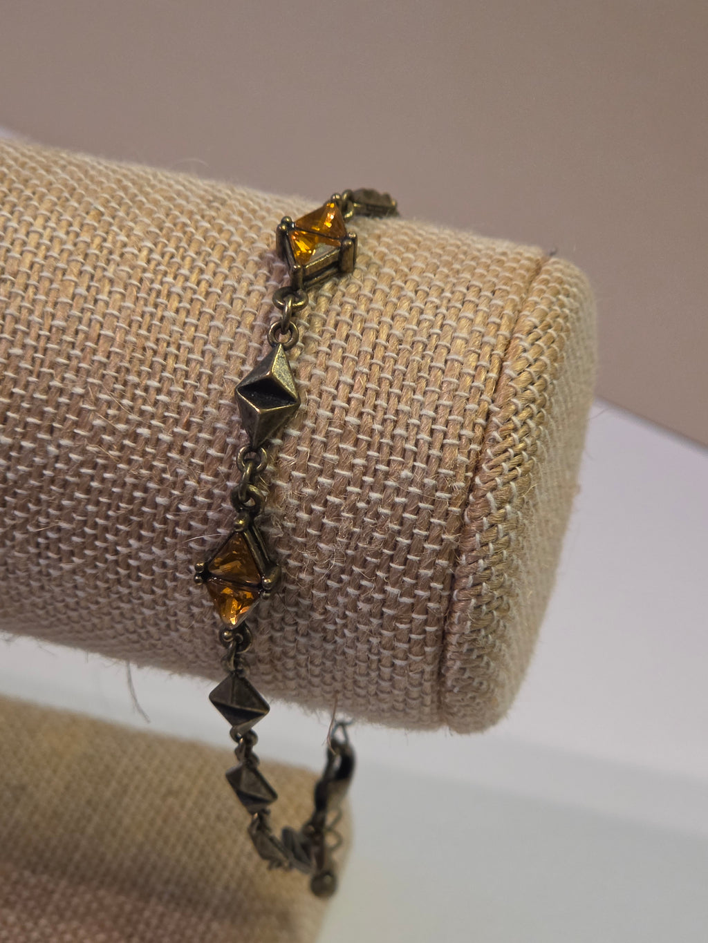 NRT Citrine Pyramid Link Bracelet