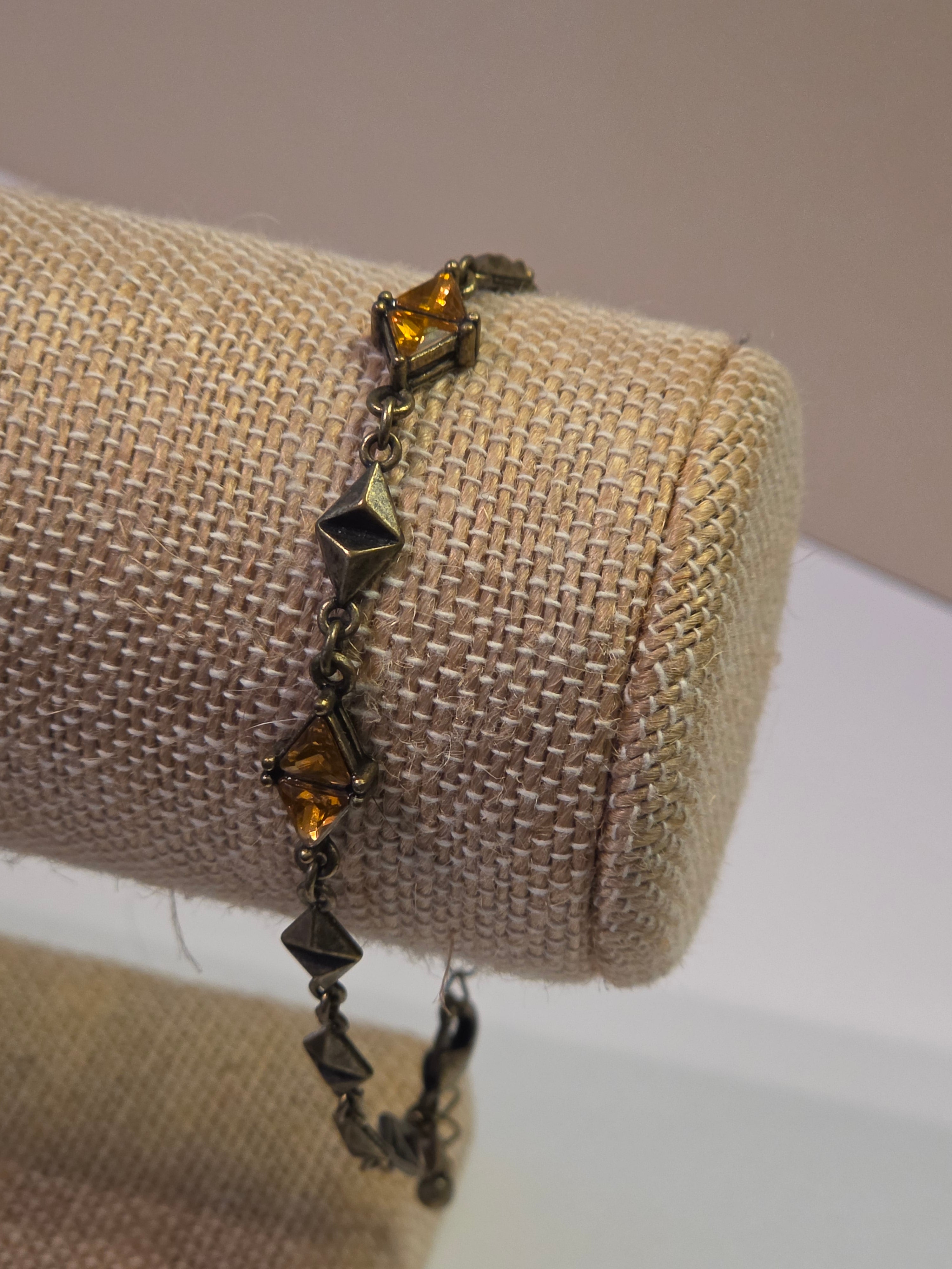 NRT Citrine Pyramid Link Bracelet
