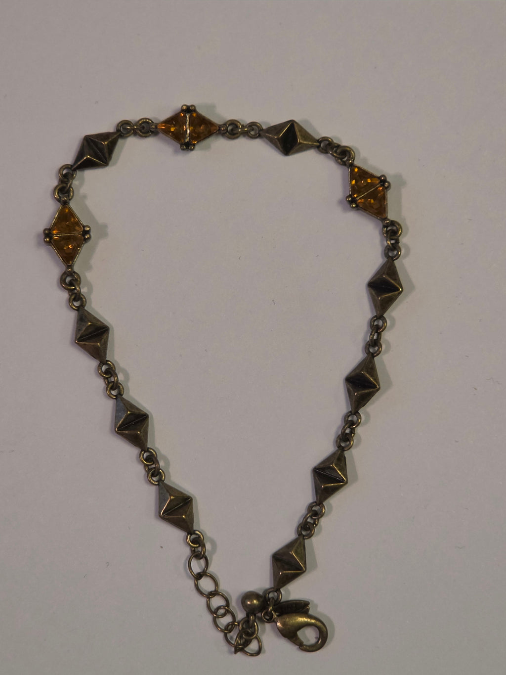 NRT Citrine Pyramid Link Bracelet