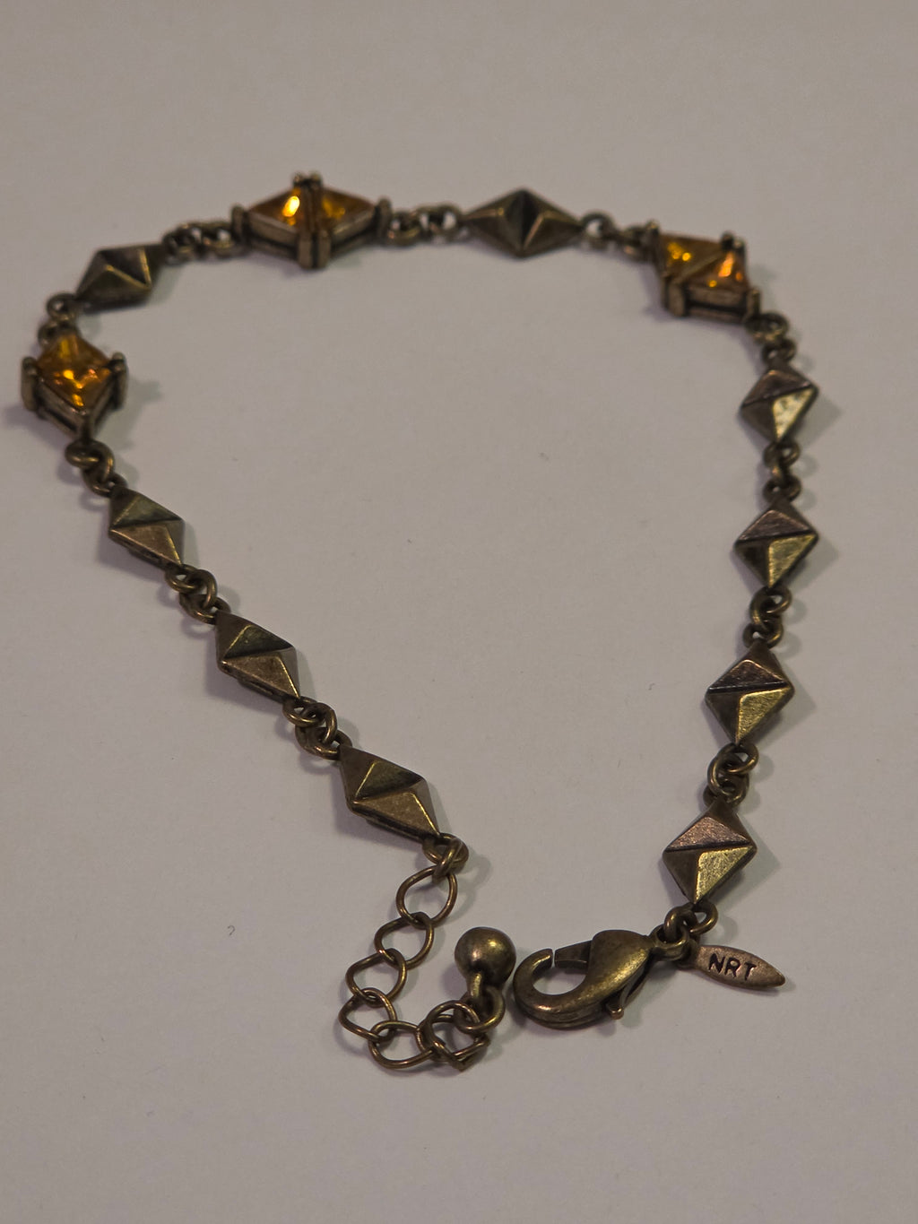 NRT Citrine Pyramid Link Bracelet