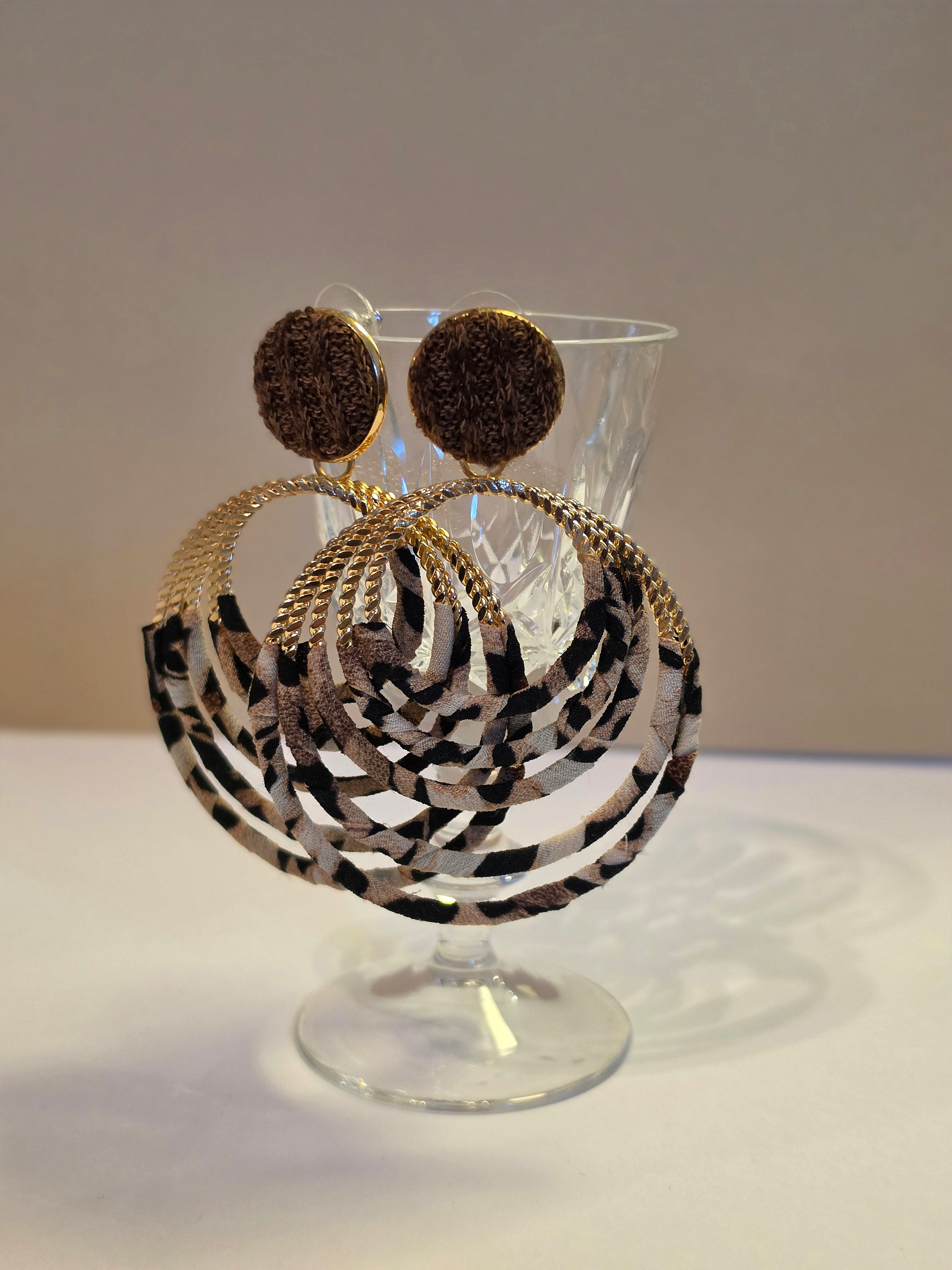 Wild Reverie Leopard Hoop & Fabric Earrings