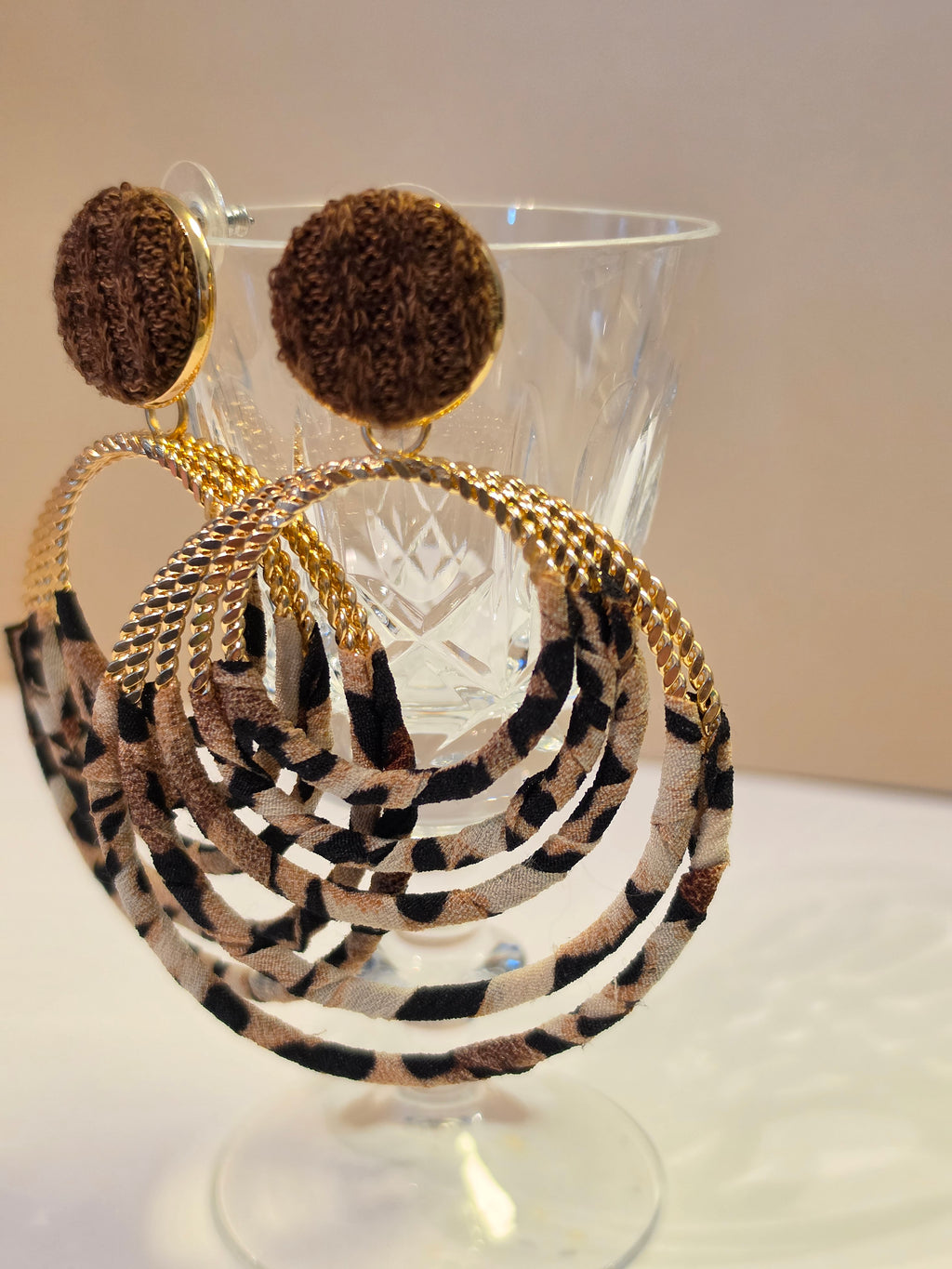 Wild Reverie Leopard Hoop & Fabric Earrings