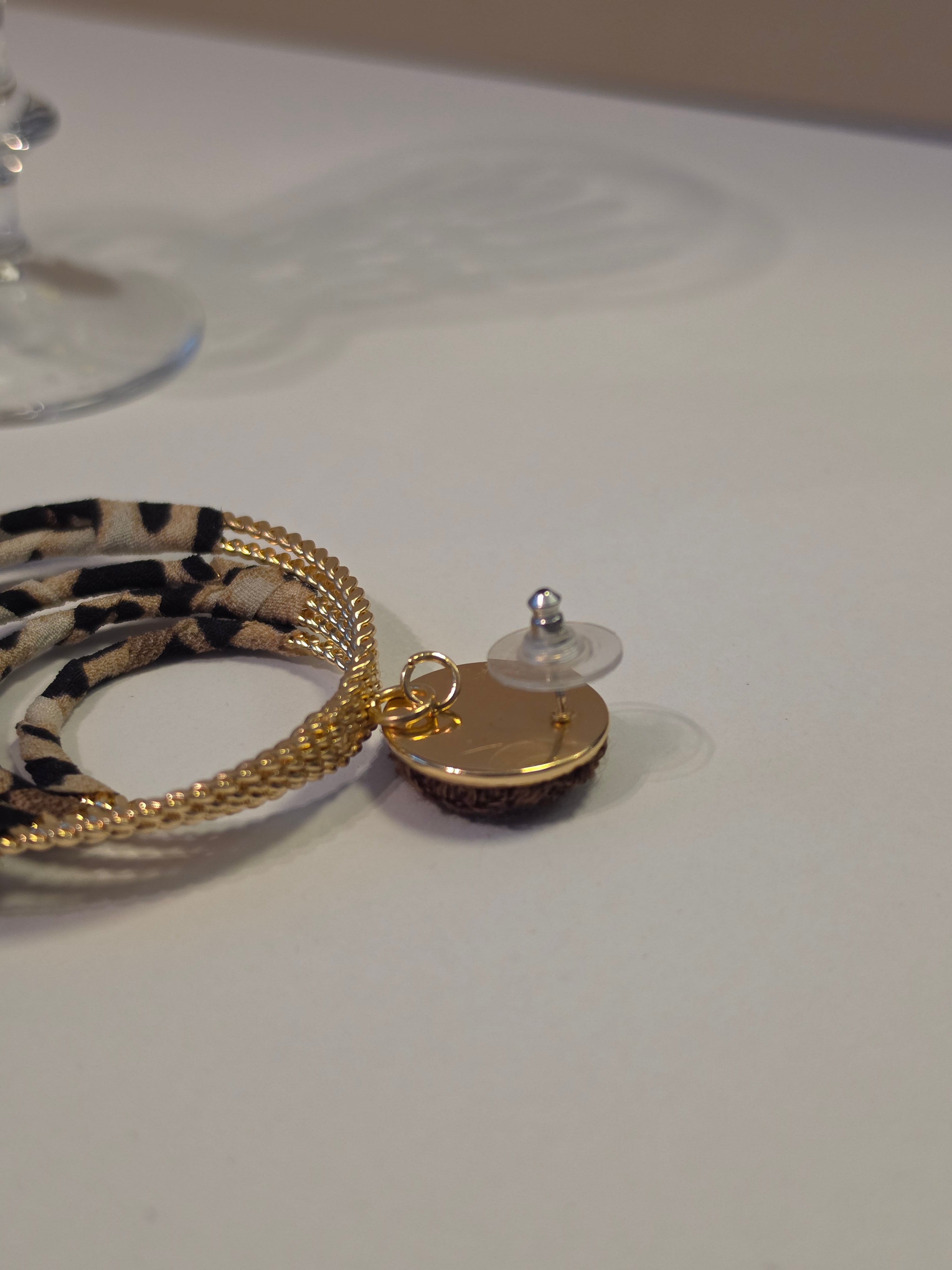 Wild Reverie Leopard Hoop & Fabric Earrings