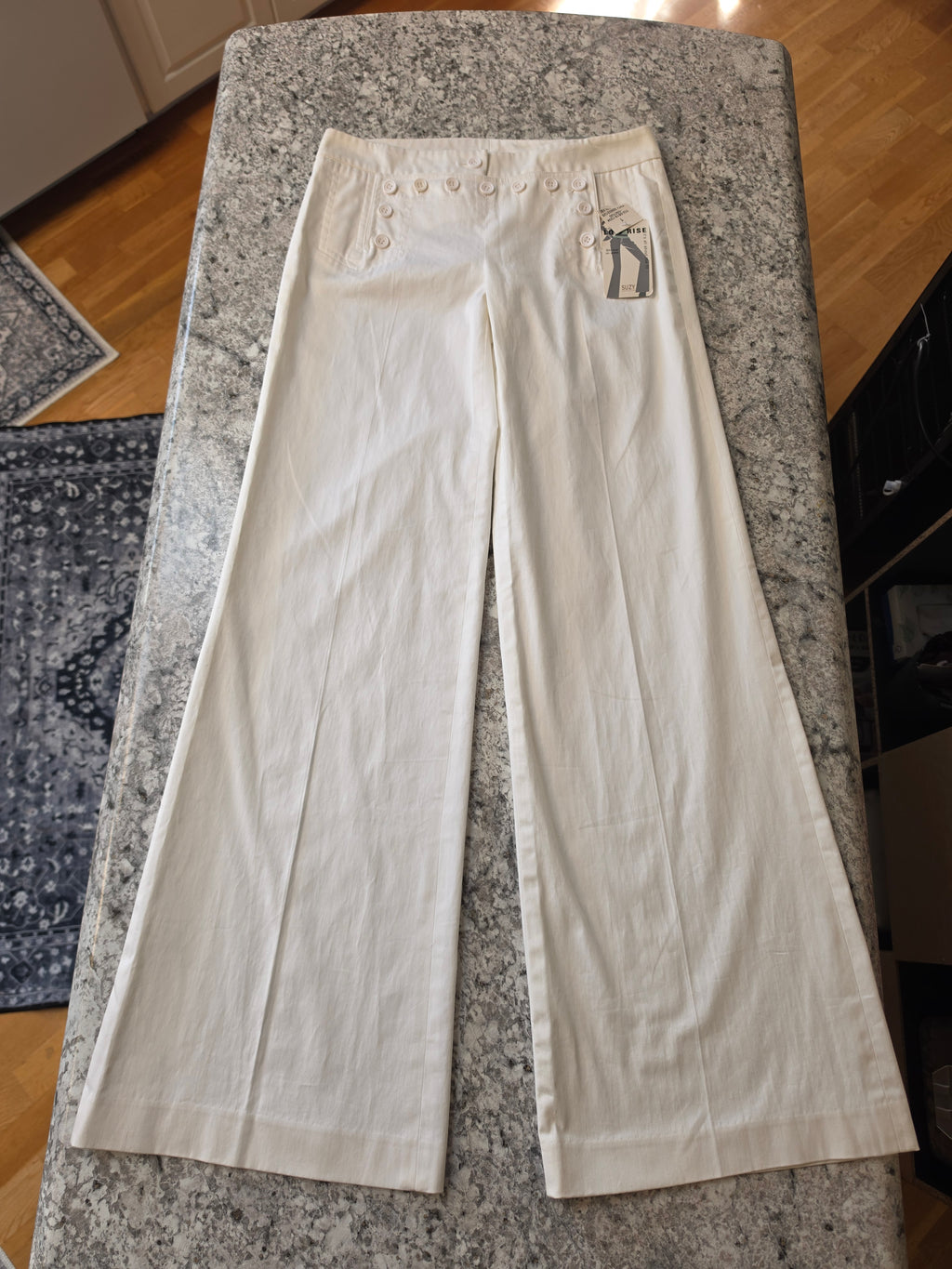 Ivory Reverie — Suzy Shier Low Rise Wide-Leg Trouser