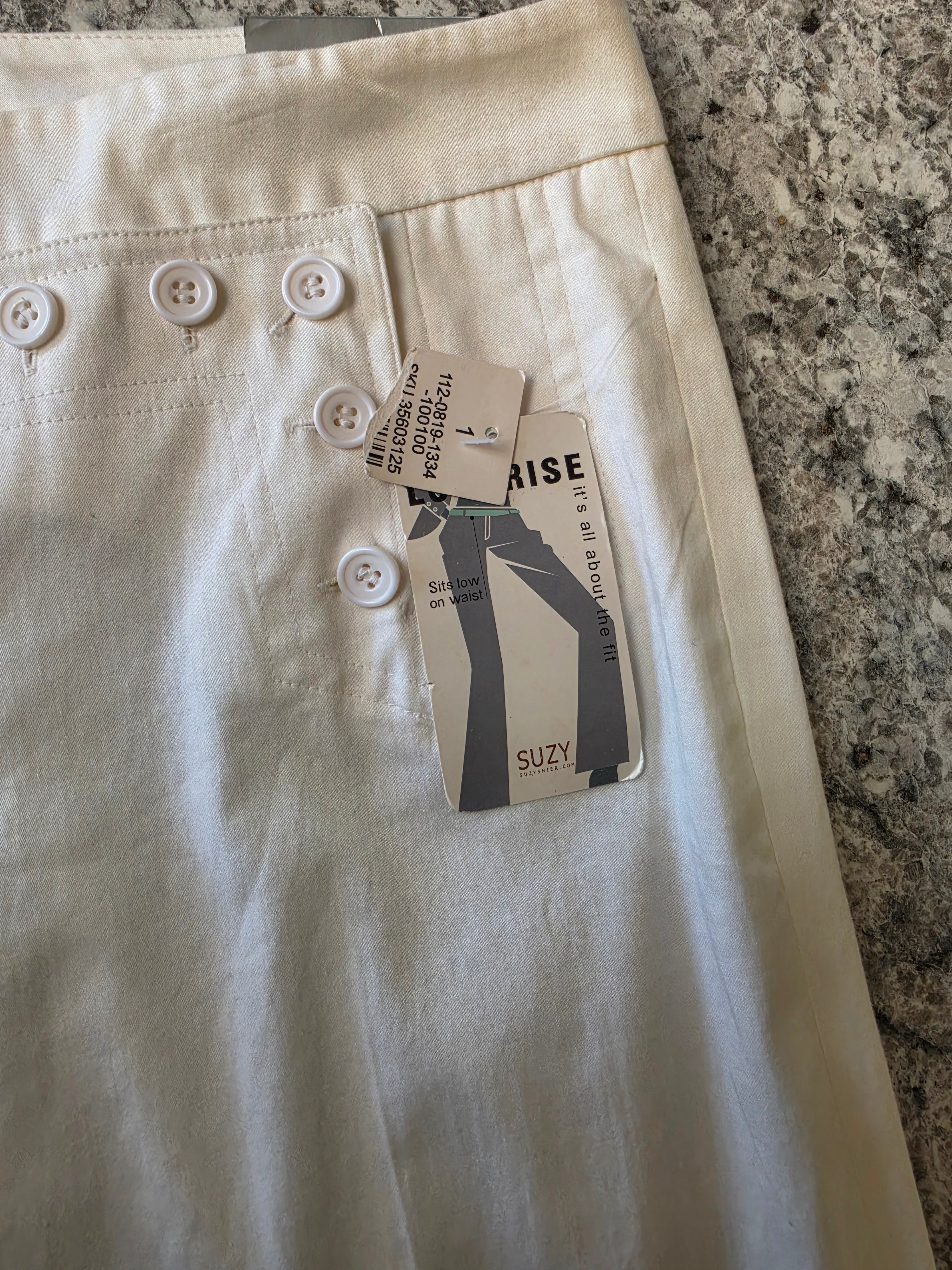 Ivory Reverie — Suzy Shier Low Rise Wide-Leg Trouser
