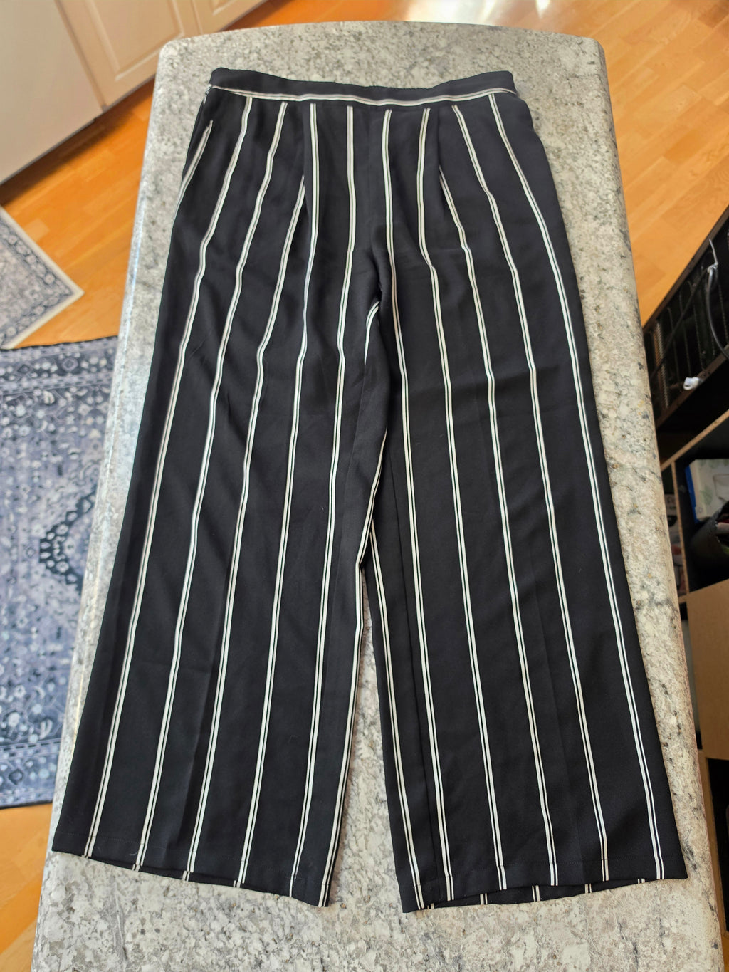 Midnight Lines — Contemporaine Pinstripe Wide-Leg Trouser