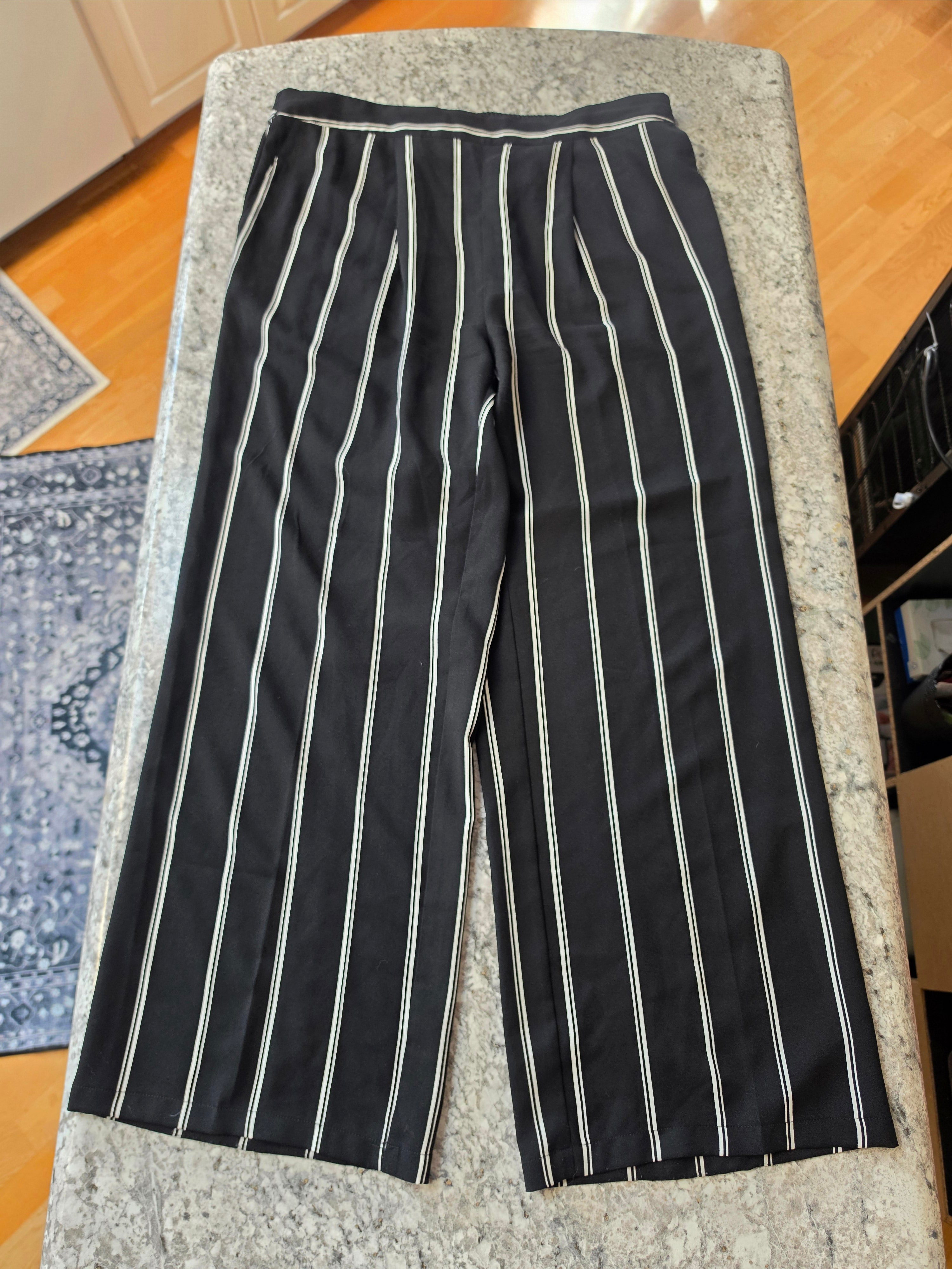 Midnight Lines — Contemporaine Pinstripe Wide-Leg Trouser