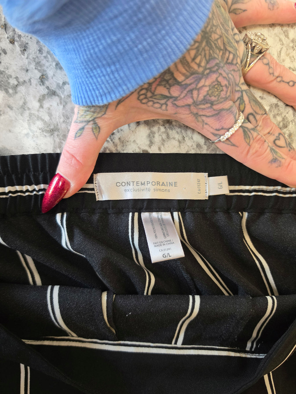Midnight Lines — Contemporaine Pinstripe Wide-Leg Trouser