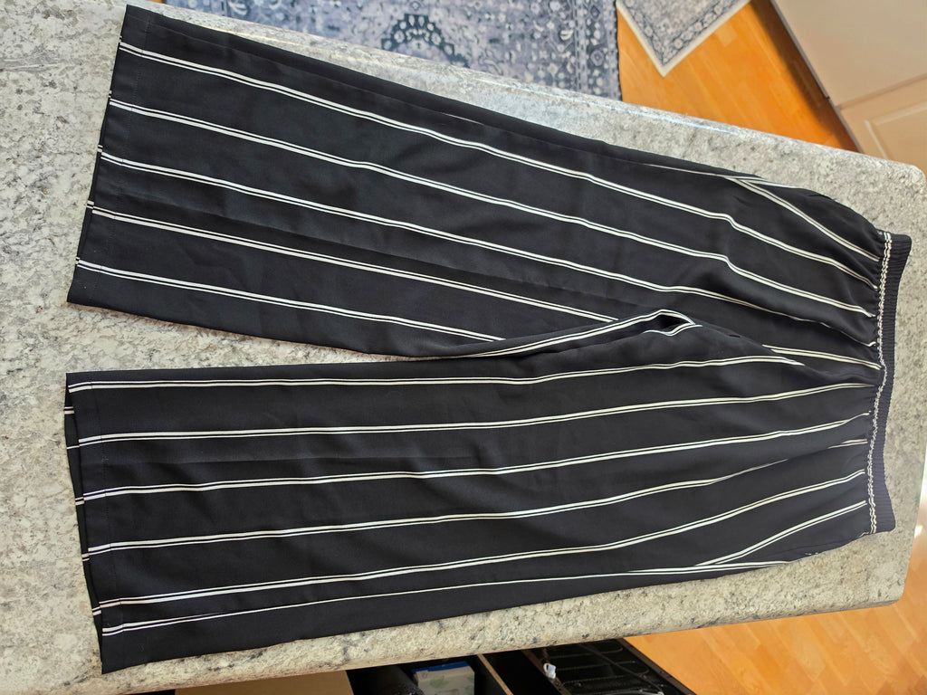 Midnight Lines — Contemporaine Pinstripe Wide-Leg Trouser