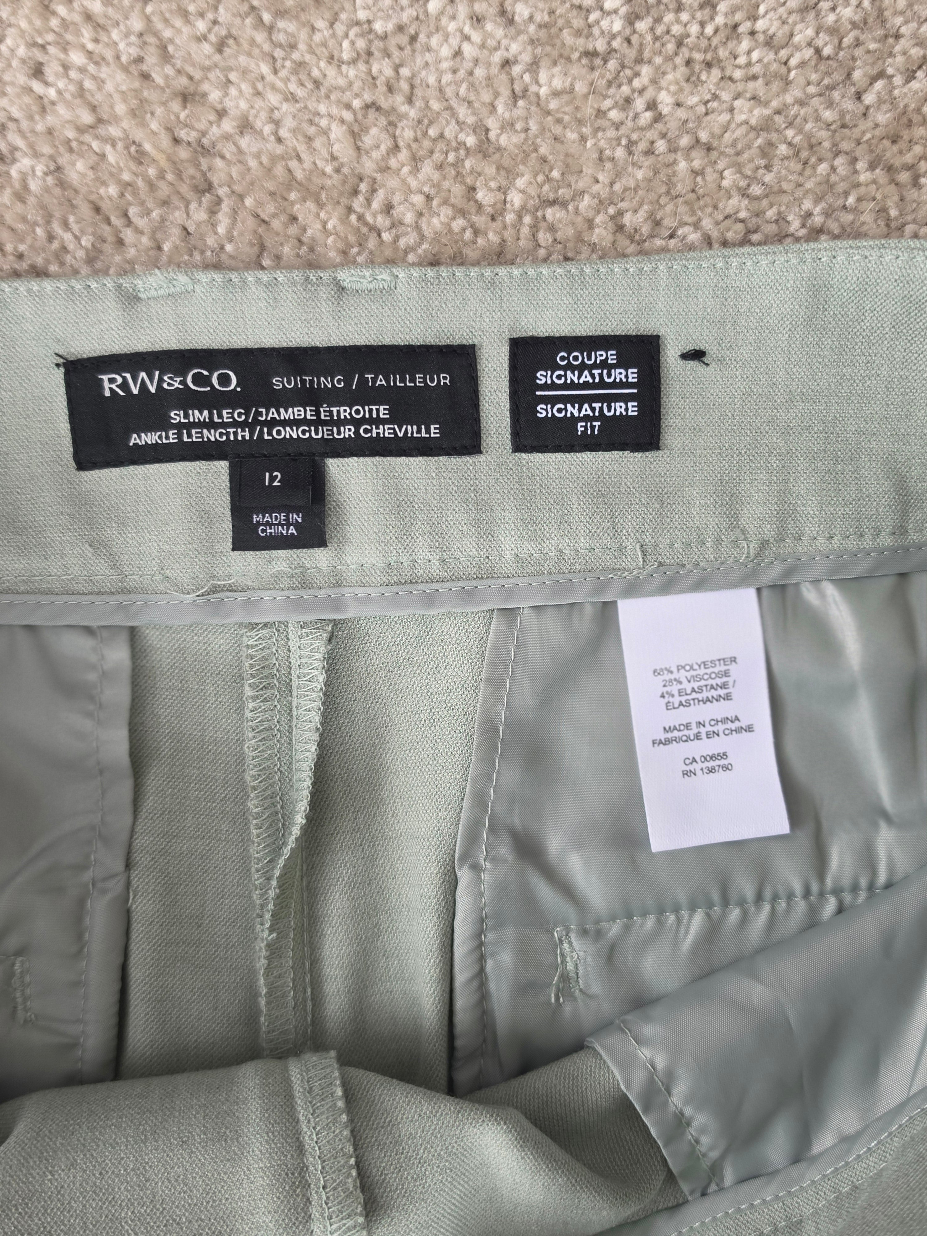 Softly Structured — RW&CO. Sage Mint Slim Leg Ankle Trousers