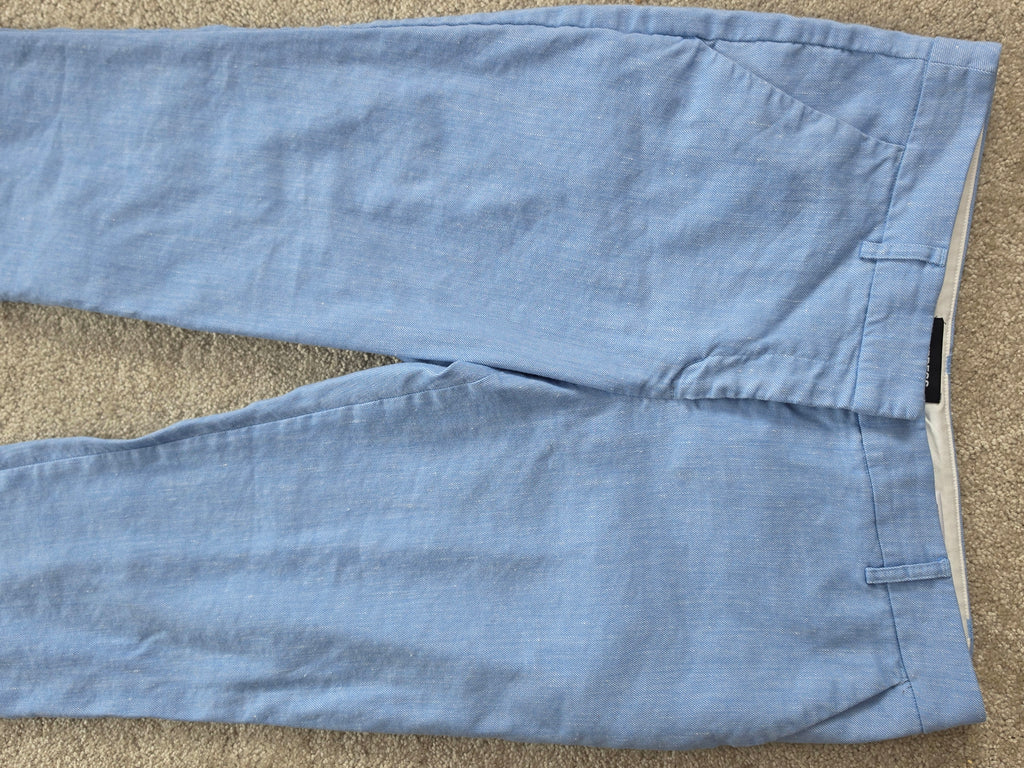 The Sky Linen — Express Slim Tapered Linen-Blend Trouser