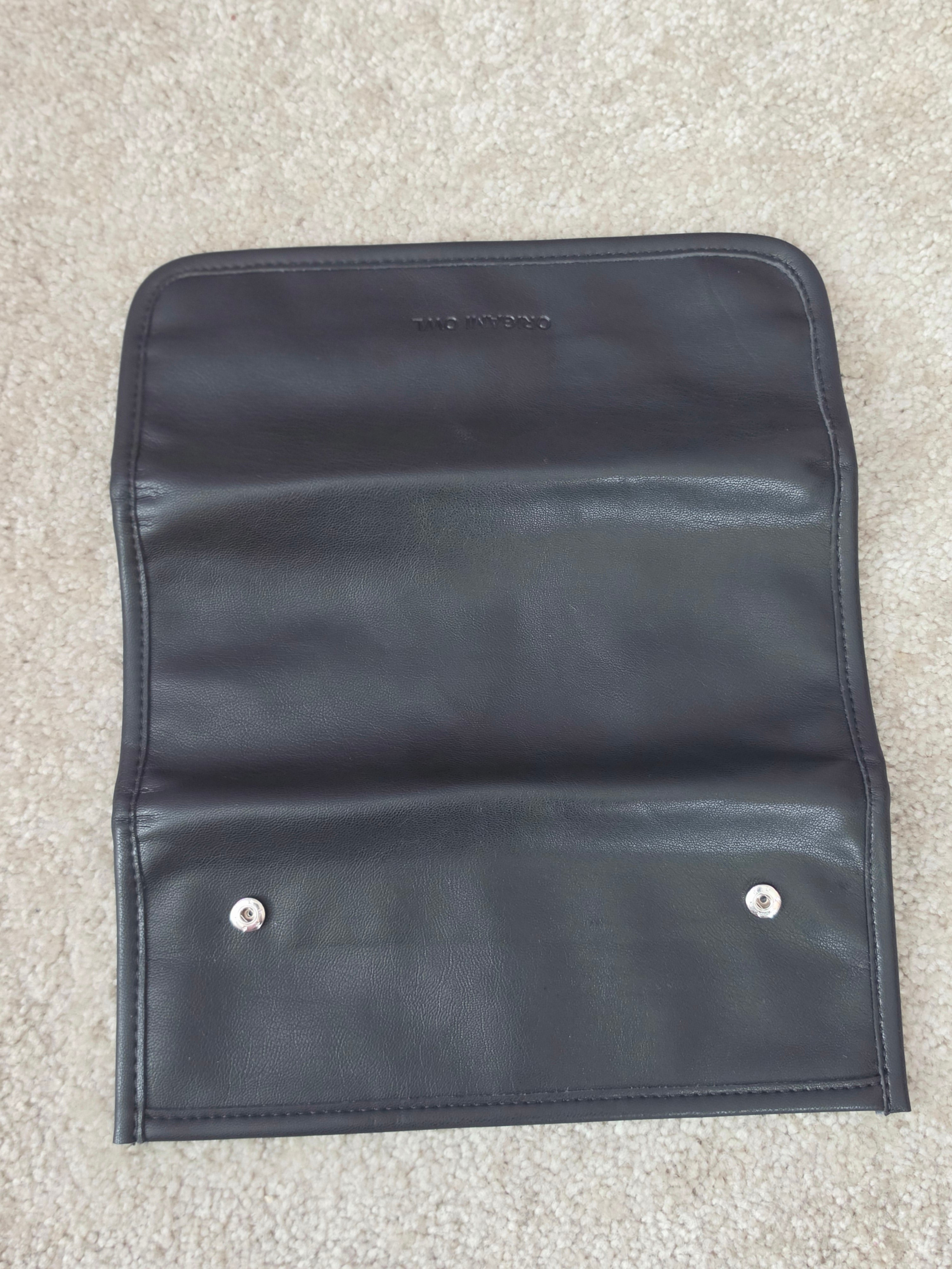 Orderly Obsession — Origami Owl Black Leather Jewelry Roll Organizer