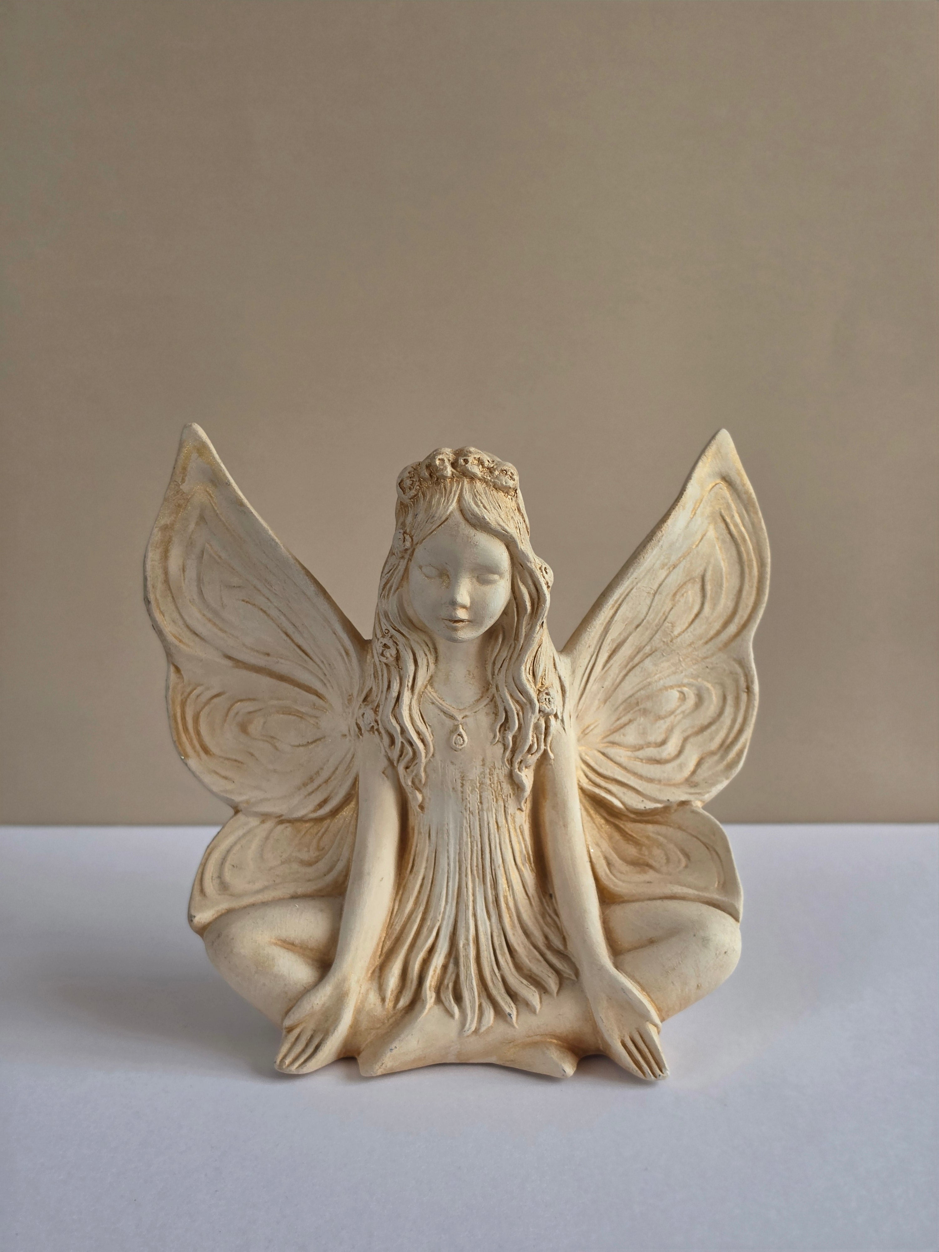 Whimsically Yours — Vintage Ceramic Fairy Figurine with Butterfly Wings