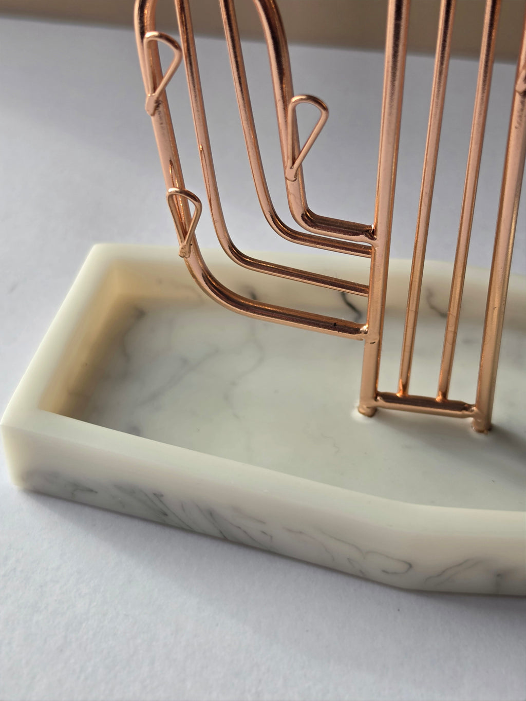 Desert Bloom — Rose Gold Wire Cactus Earring & Jewelry Holder