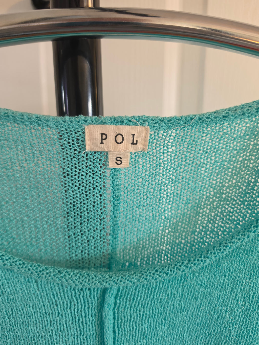Daisy Days — POL Turquoise Daisy Open-Knit Sweater