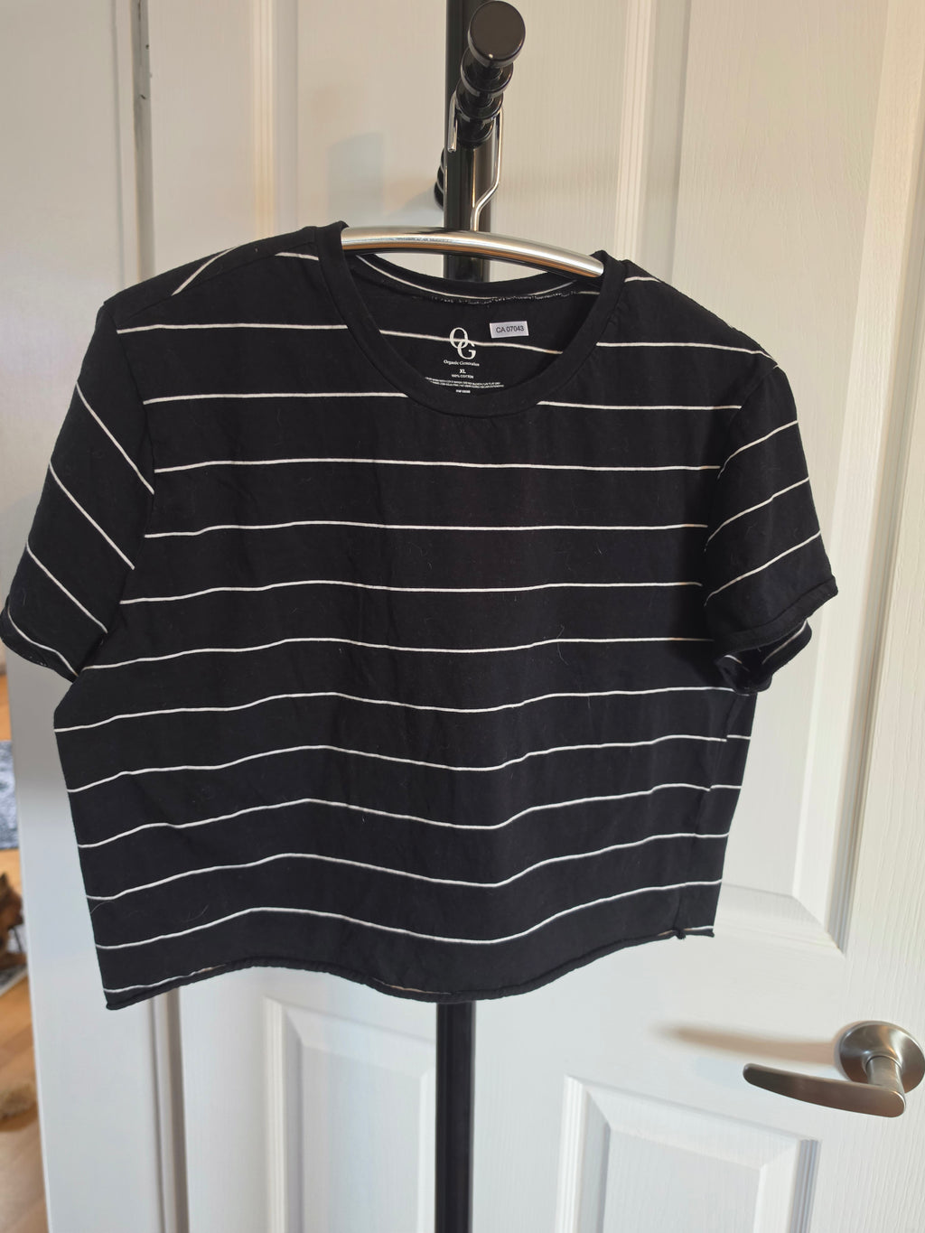 Stripe & Easy — Organic Generation Black & White Striped Crop Tee