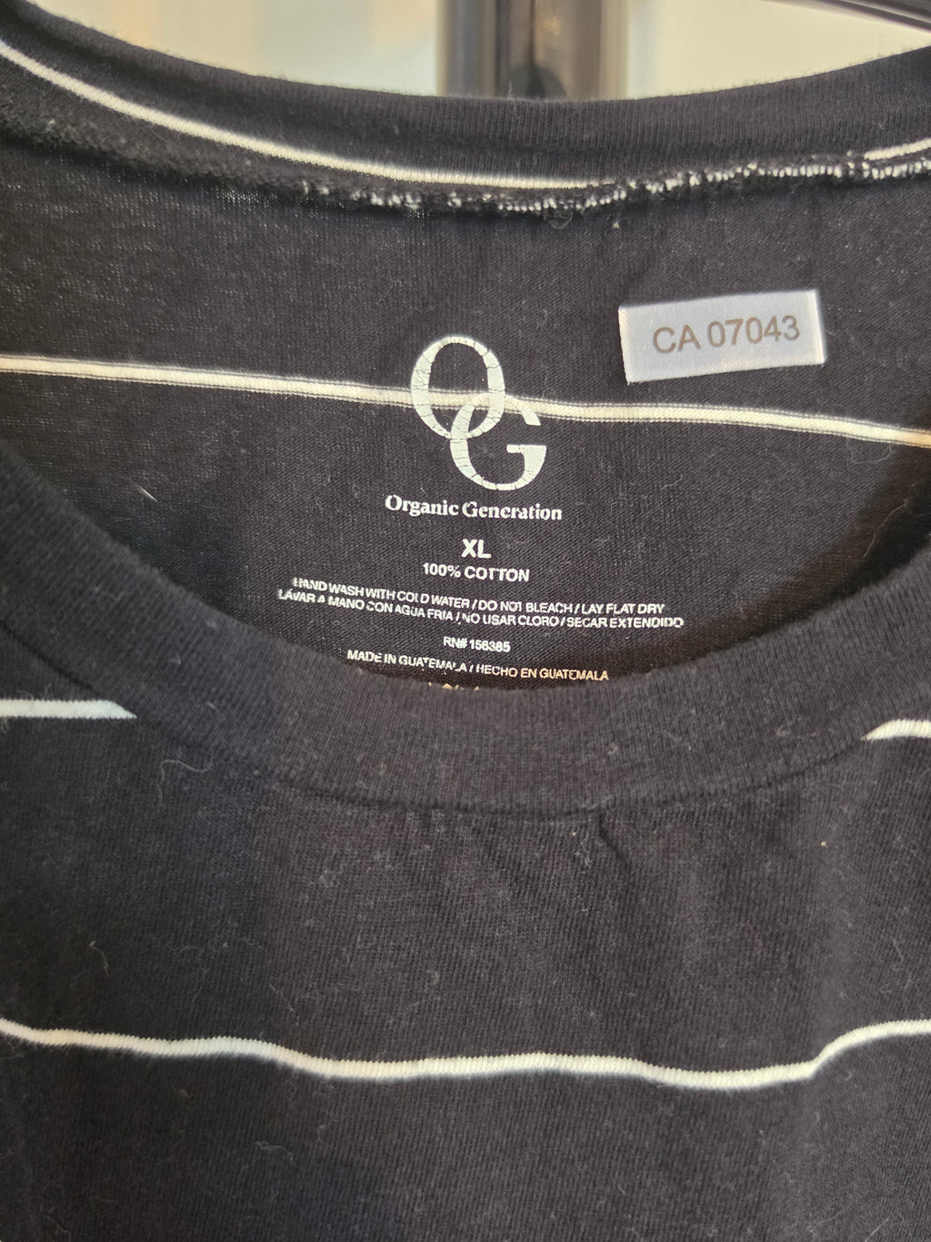 Stripe & Easy — Organic Generation Black & White Striped Crop Tee