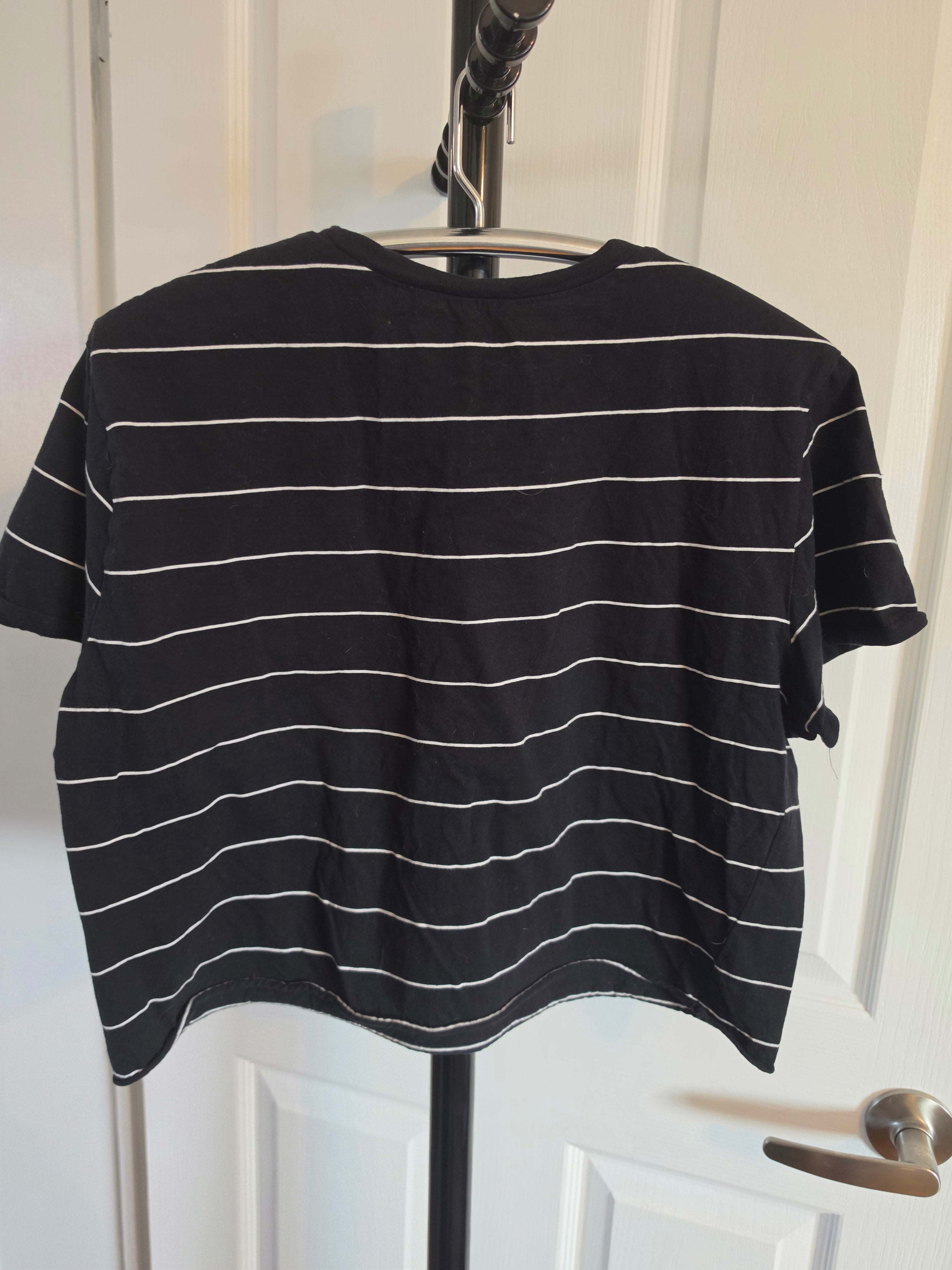 Stripe & Easy — Organic Generation Black & White Striped Crop Tee