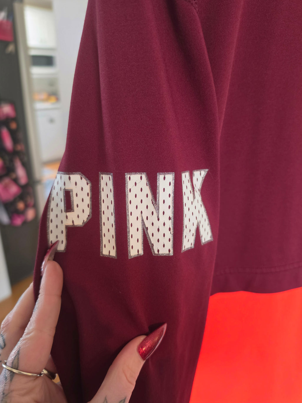Wine & Fire — Victoria's Secret PINK Colour-Block Pullover