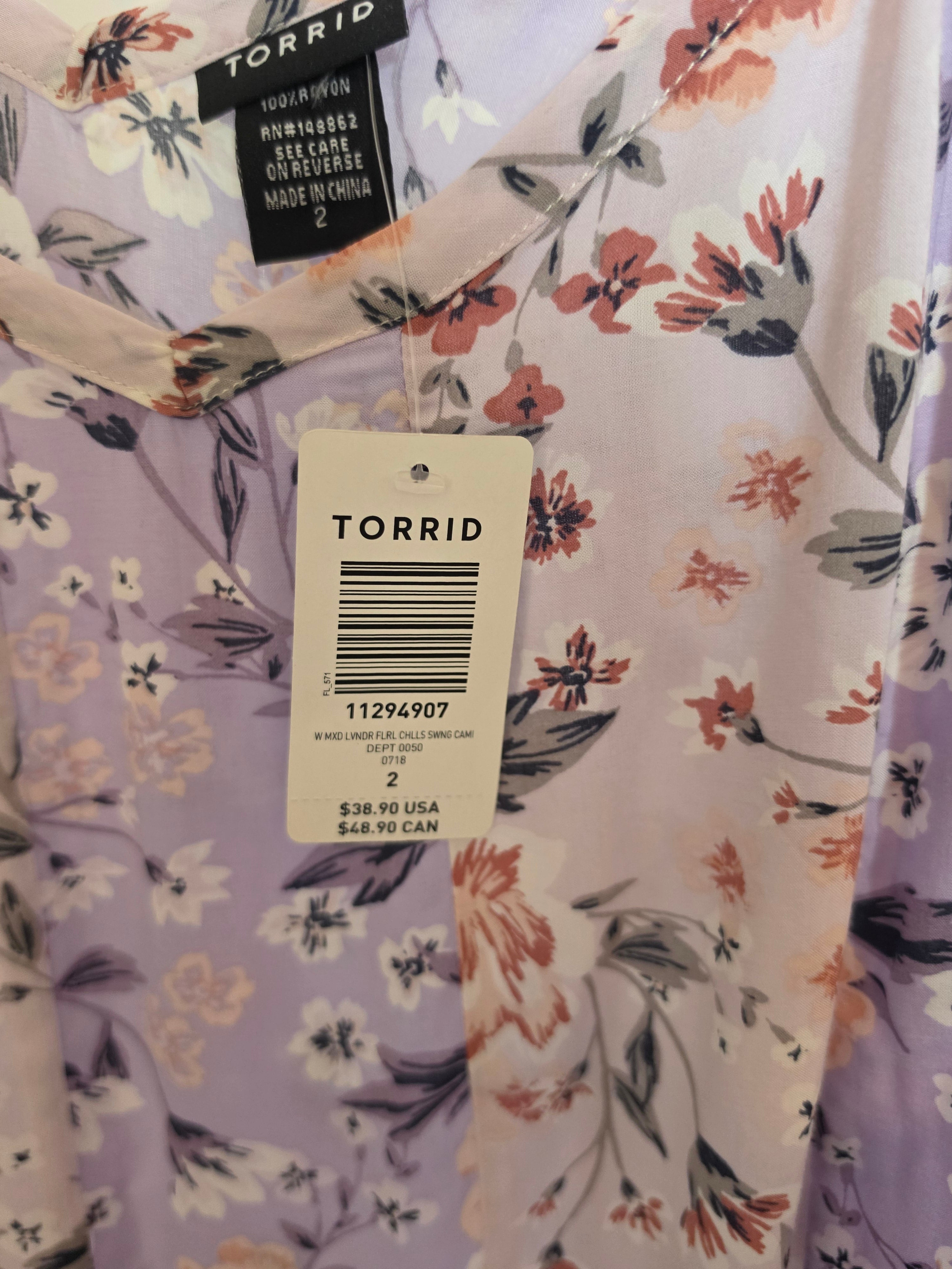 Lavender Dreams — Torrid Floral Swing Cami