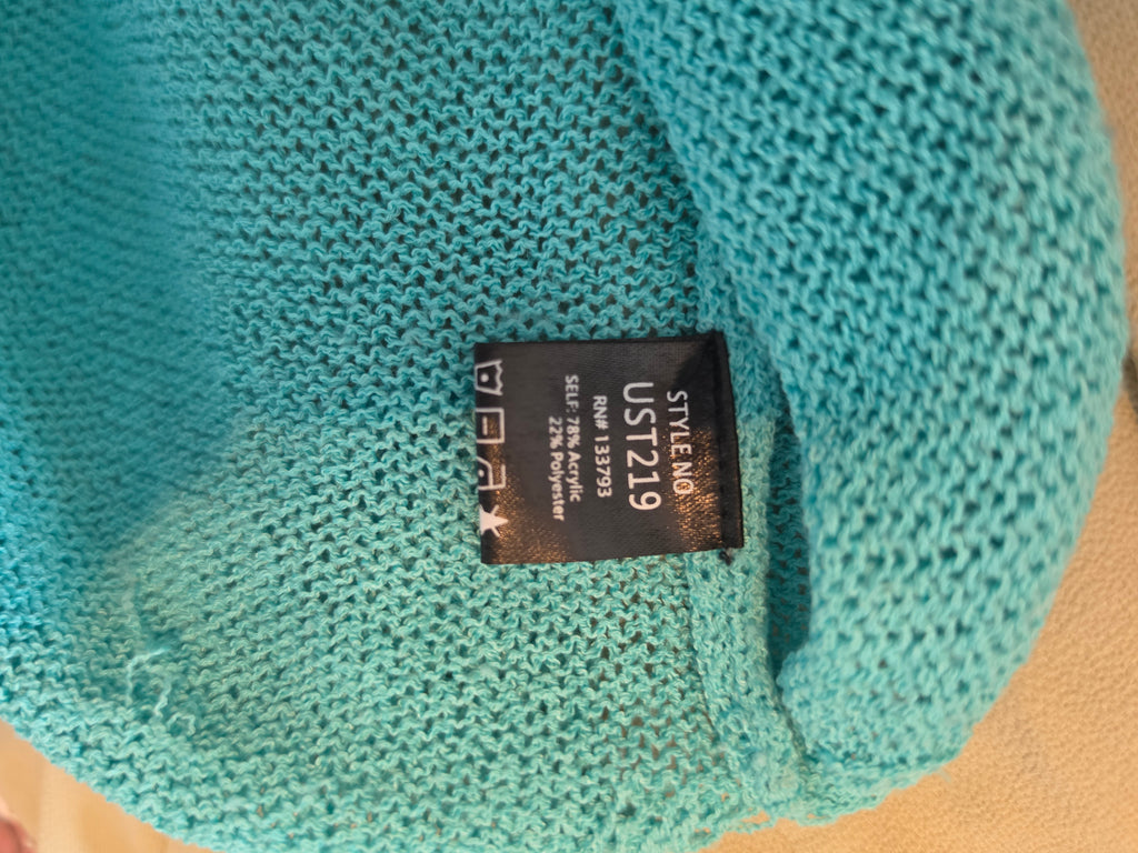 Daisy Days — POL Turquoise Daisy Open-Knit Sweater
