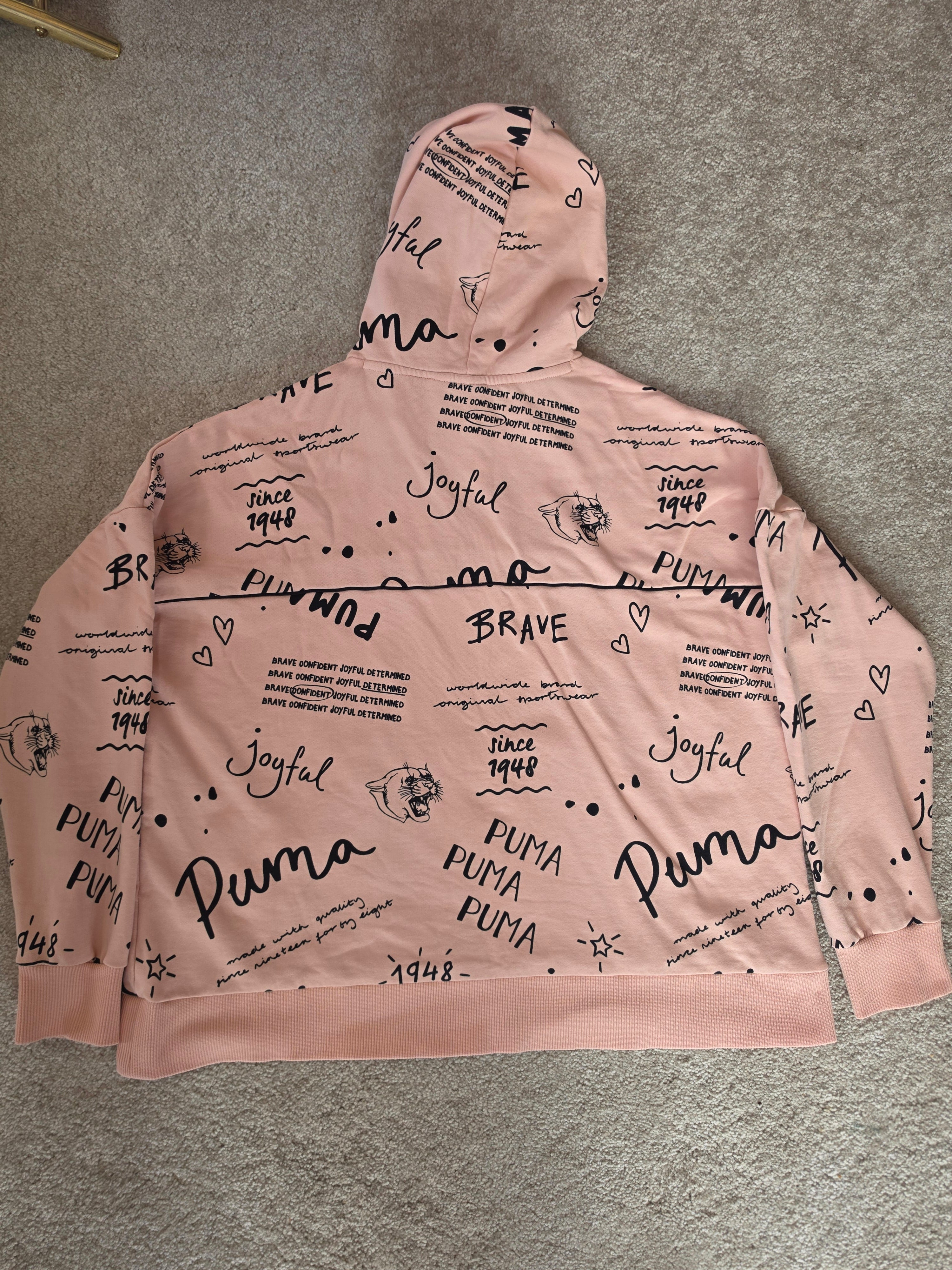Brave & Joyful — Puma Blush Pink All-Over Print Hoodie