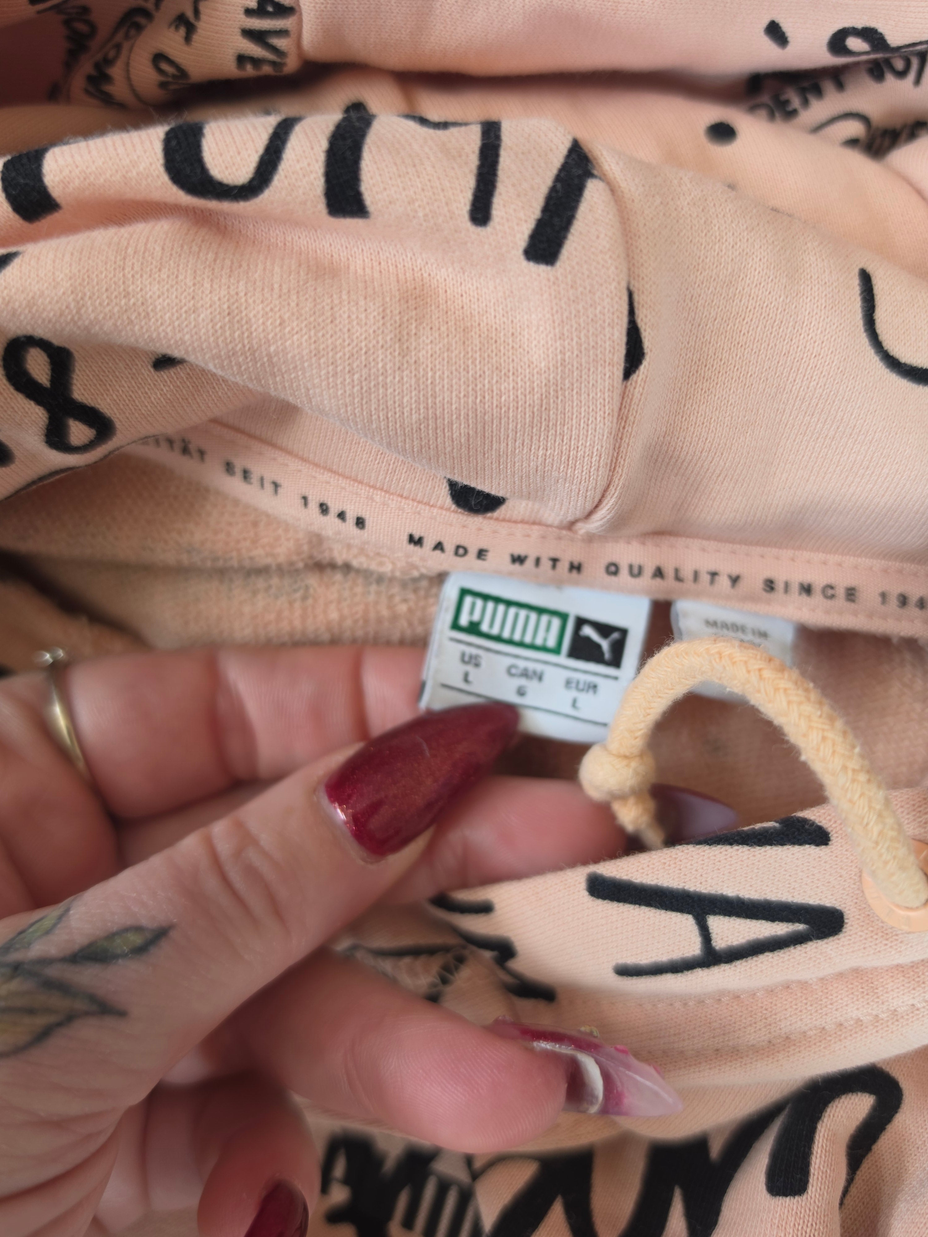 Brave & Joyful — Puma Blush Pink All-Over Print Hoodie