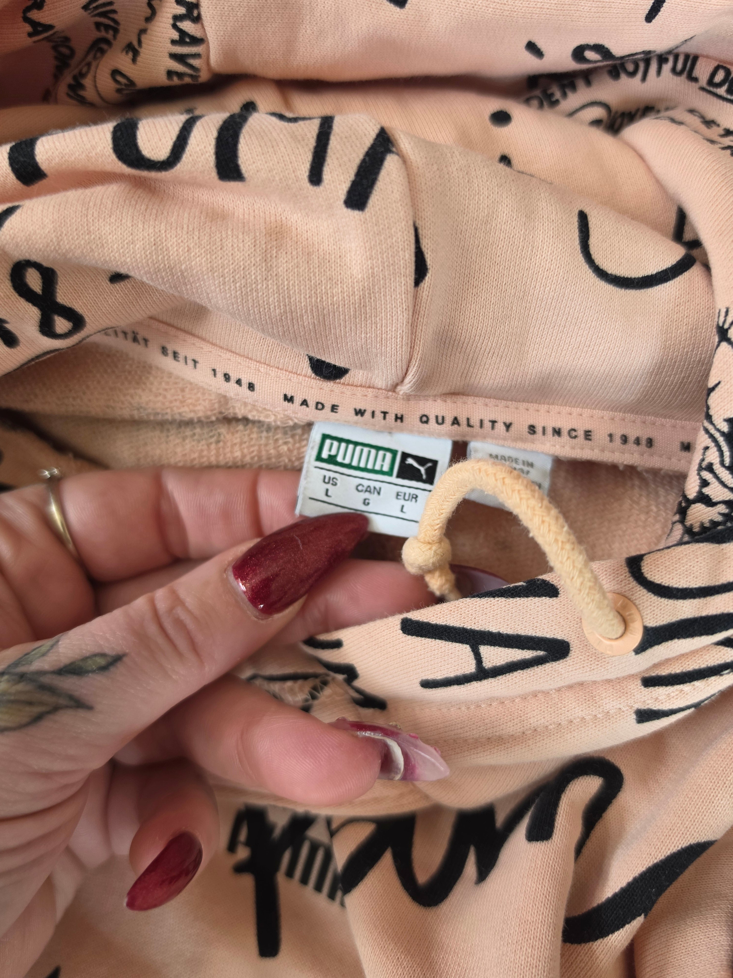 Brave & Joyful — Puma Blush Pink All-Over Print Hoodie