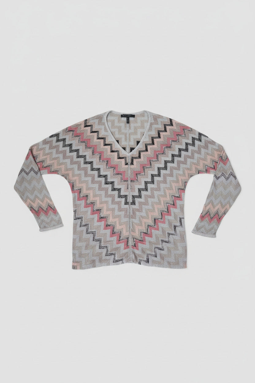 Zigzag & Shimmer — White House Black Market Metallic Chevron Sweater Blouse