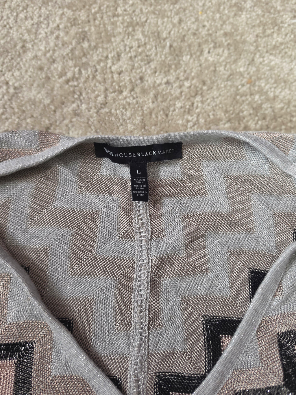 Zigzag & Shimmer — White House Black Market Metallic Chevron Sweater Blouse