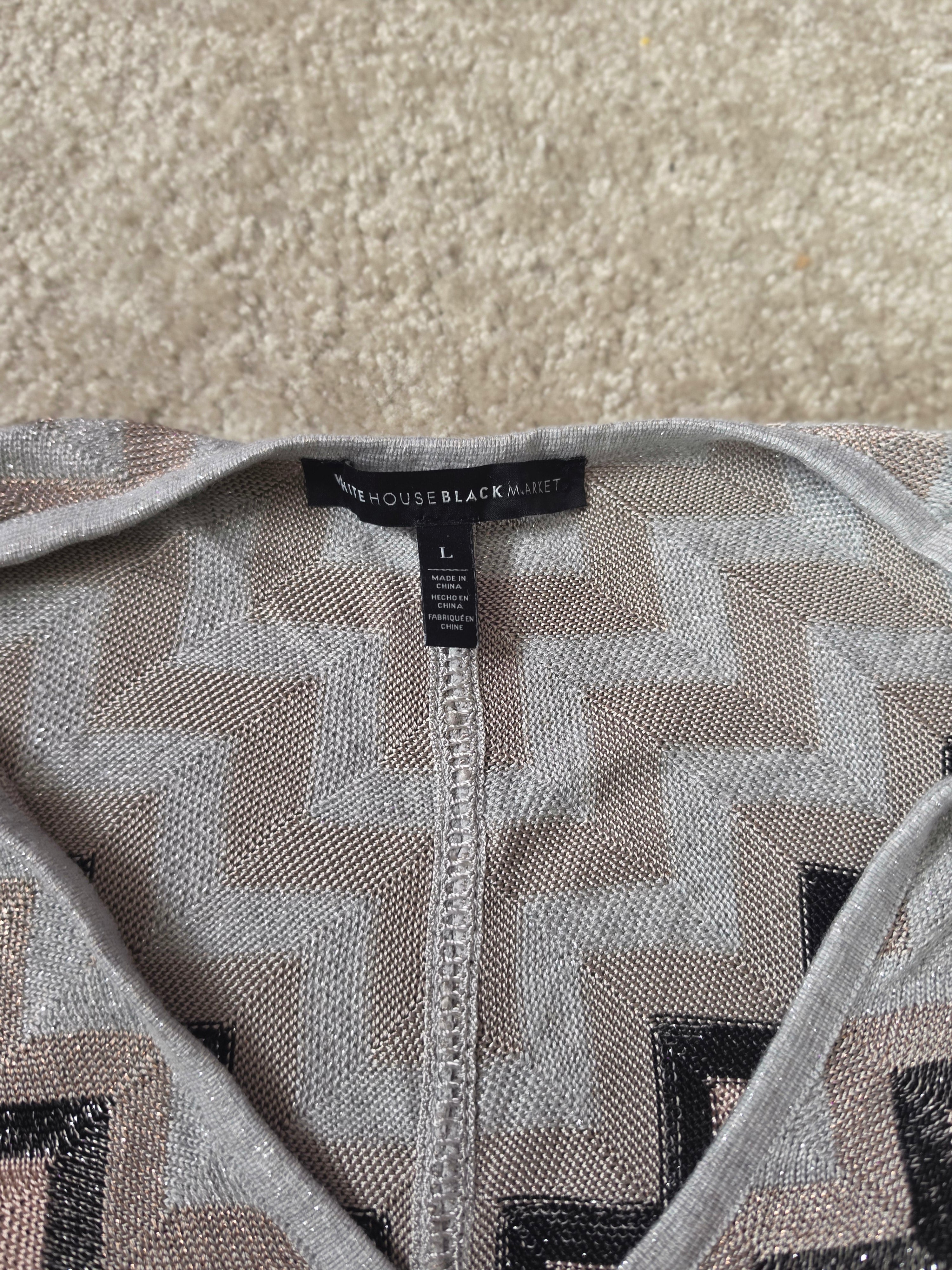 Zigzag & Shimmer — White House Black Market Metallic Chevron Sweater Blouse