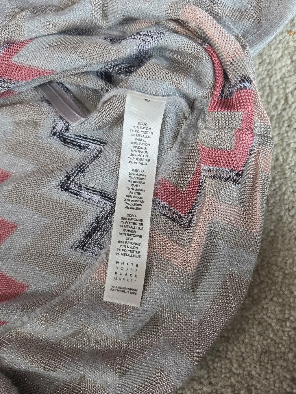 Zigzag & Shimmer — White House Black Market Metallic Chevron Sweater Blouse