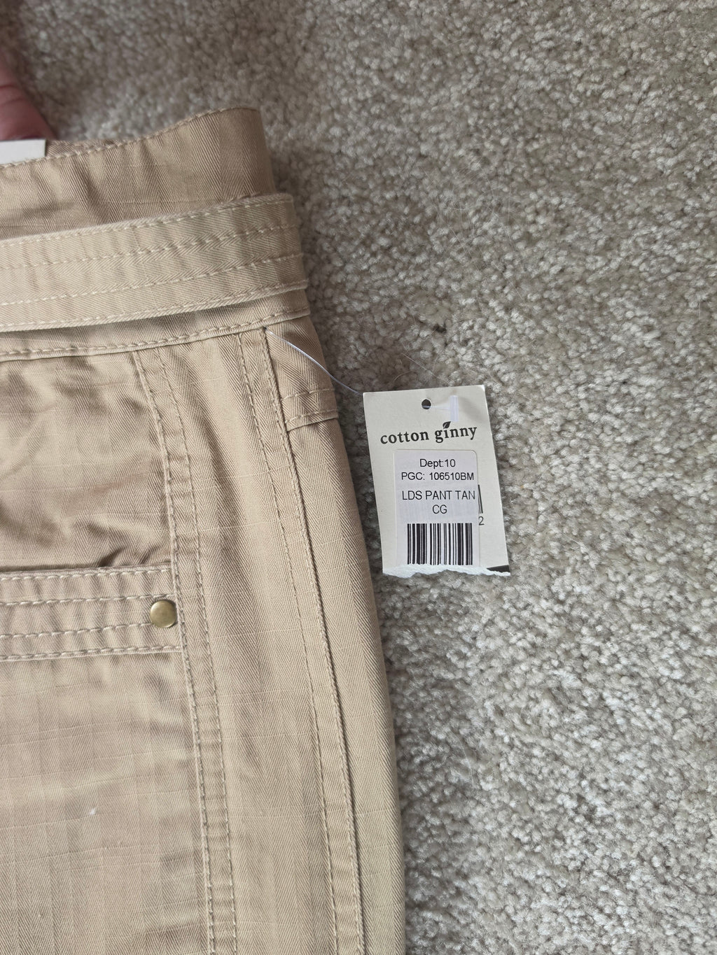 Sandy Grounds — Cotton Ginny Tan Utility Straight Leg Pants