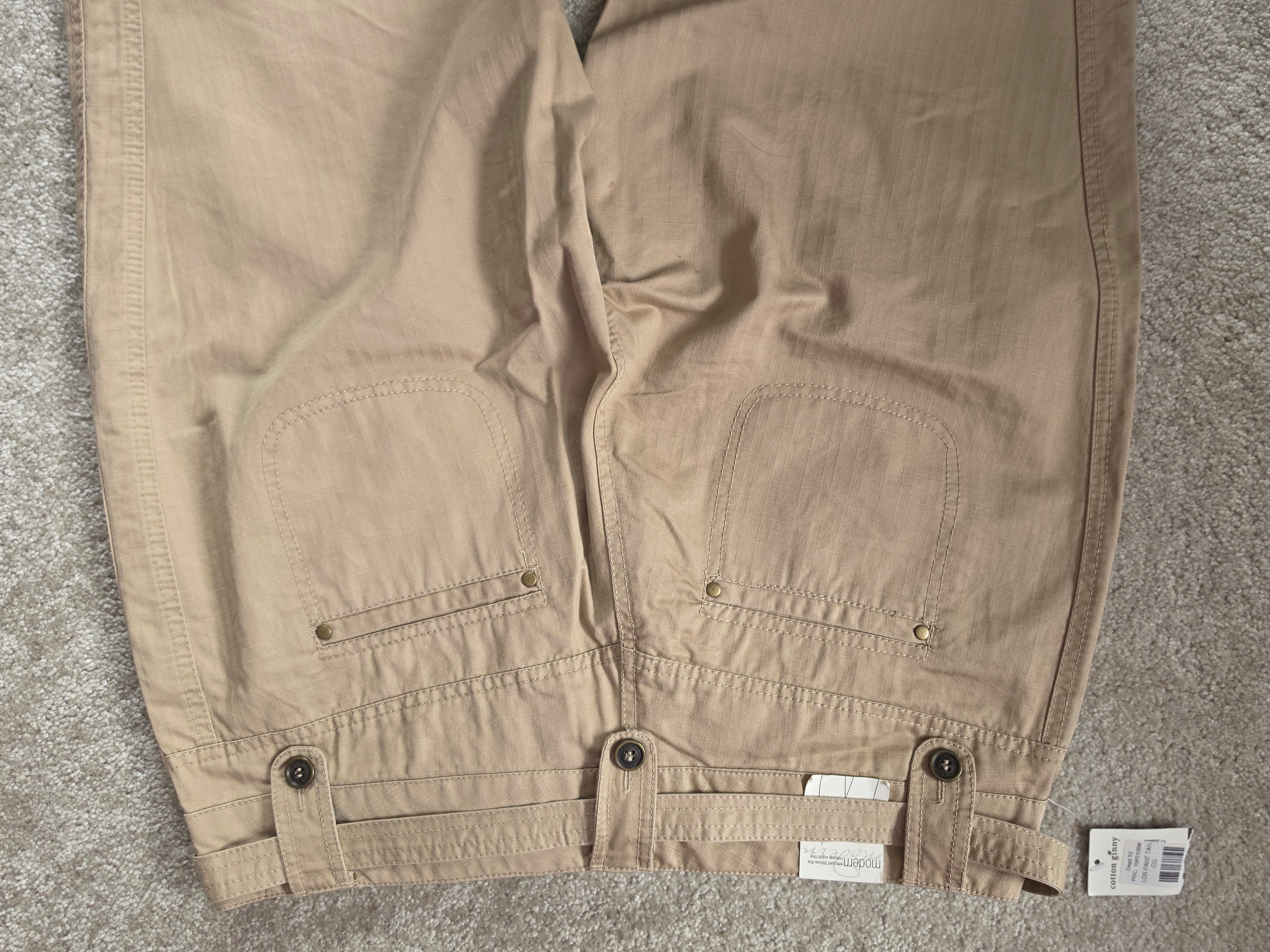 Sandy Grounds — Cotton Ginny Tan Utility Straight Leg Pants