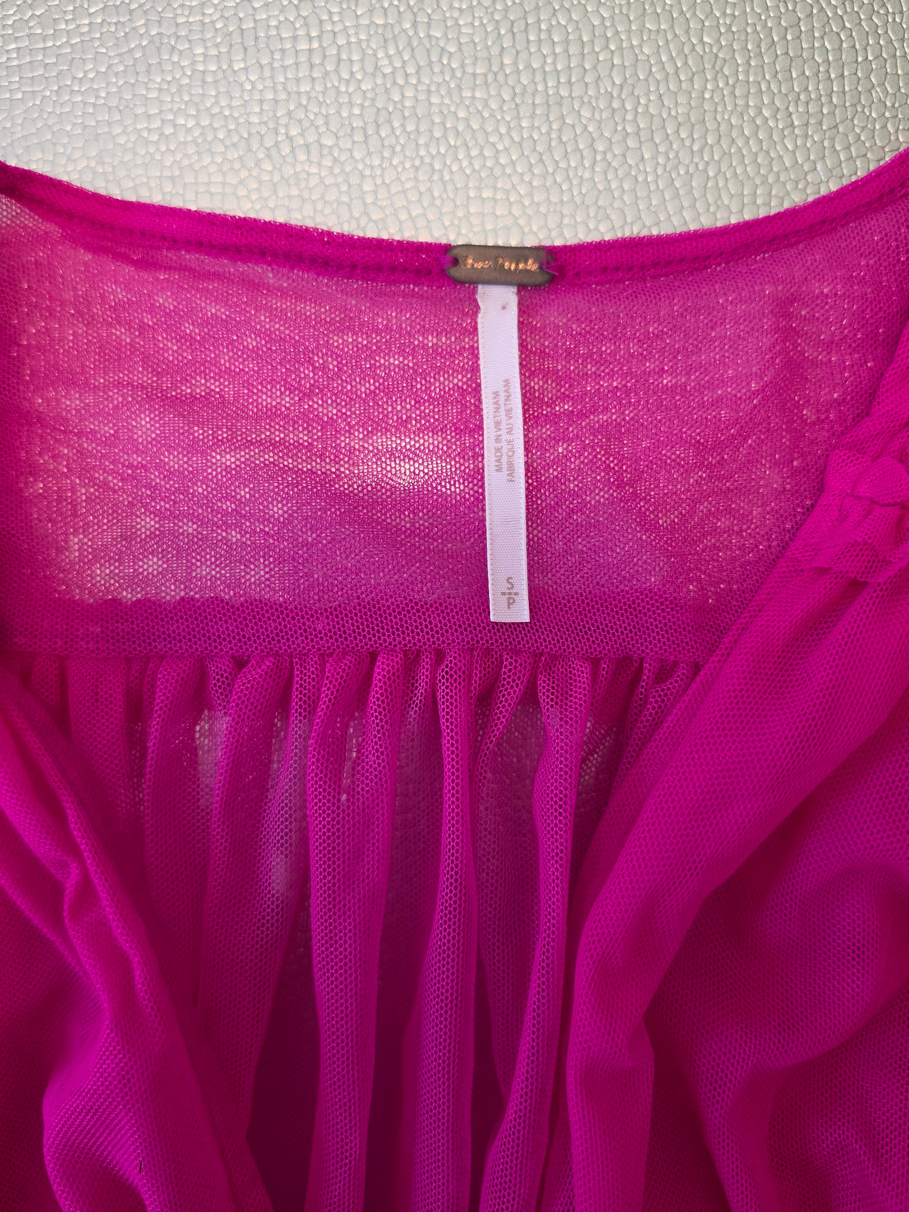 The Magenta Moment — Free People Ruffle Mesh Top