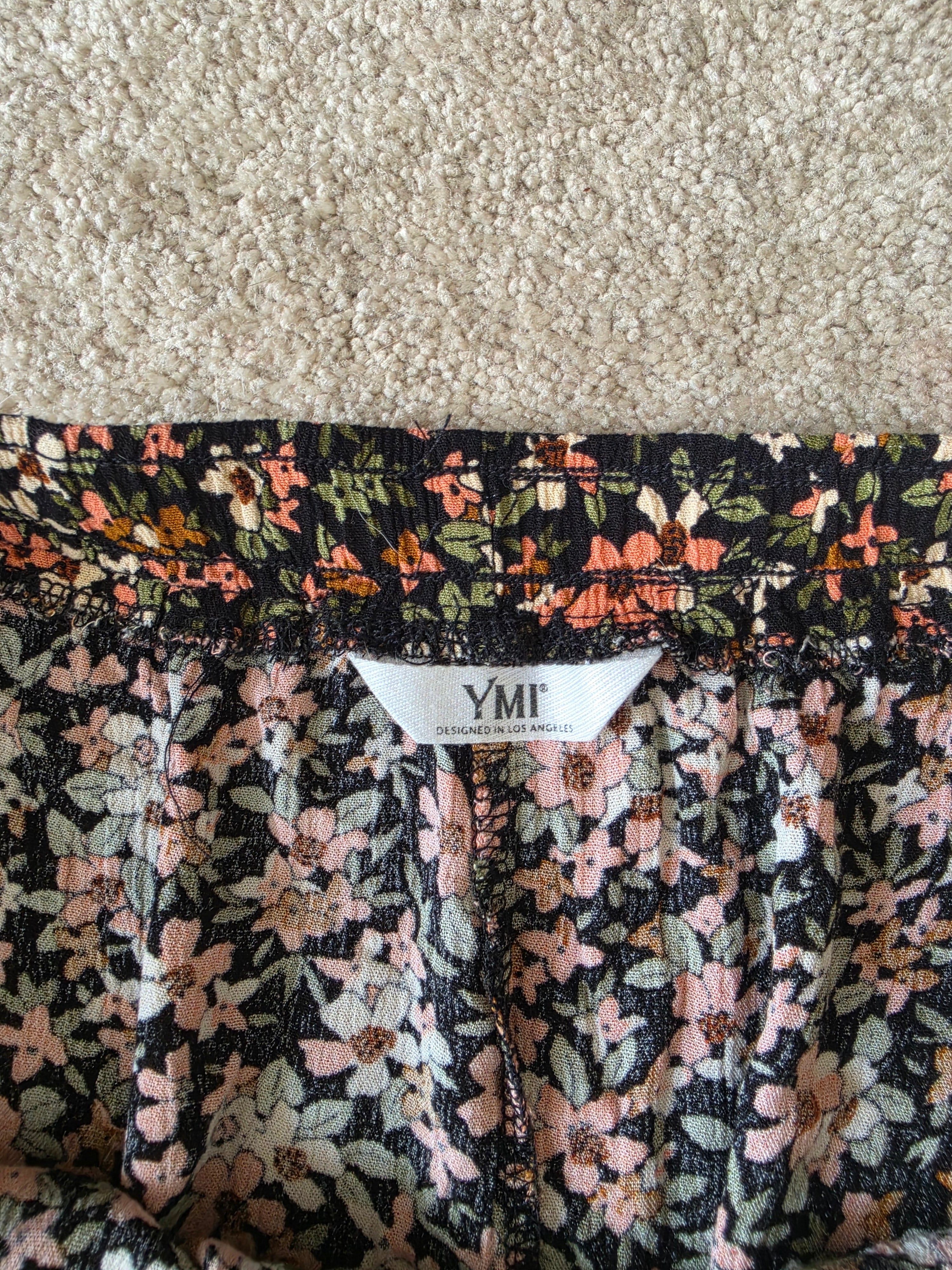 YMI Midnight Garden Floral Pull-On Shorts - front view