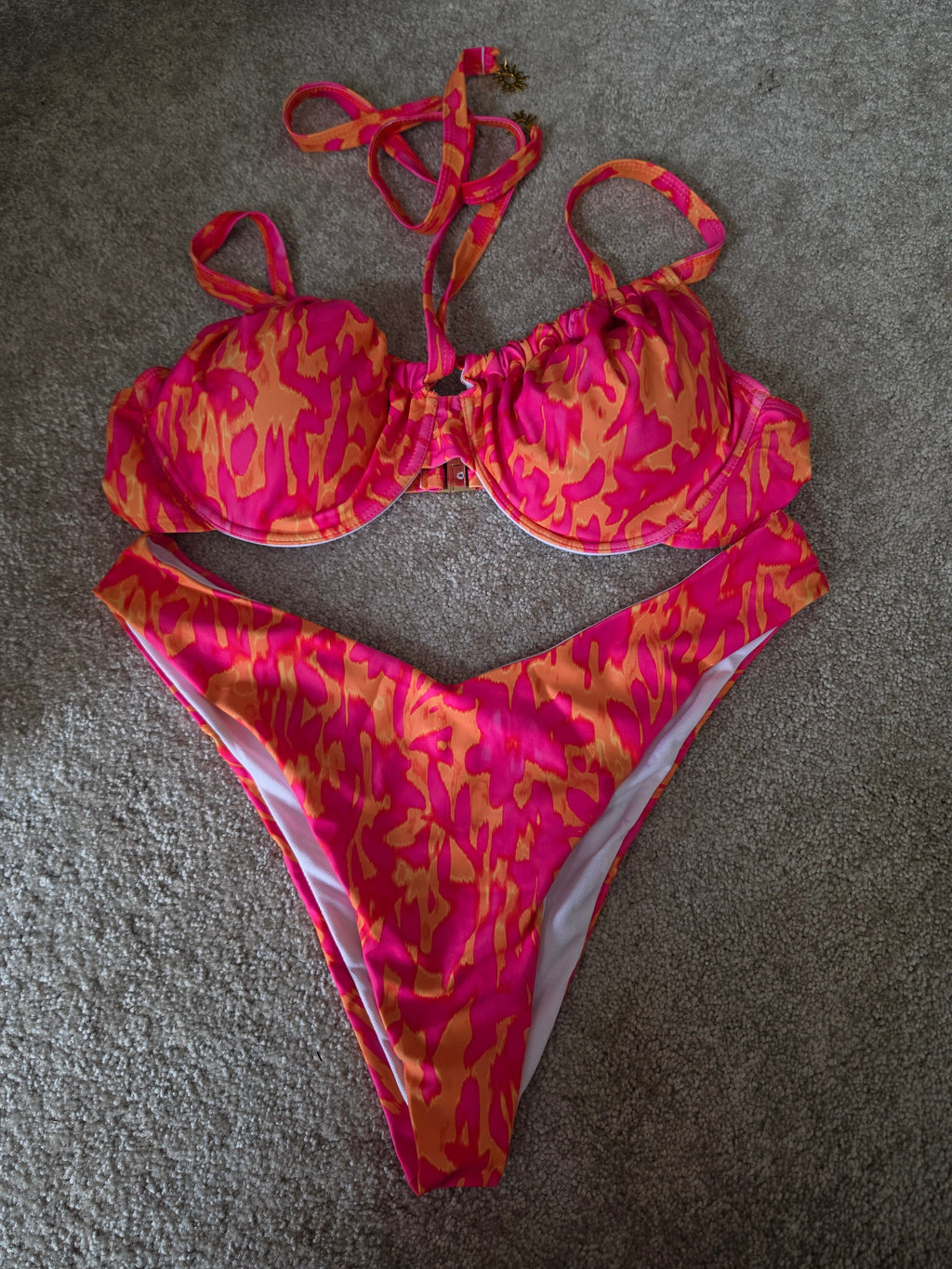 SHEIN Flame & Fortune Bikini Set - full set flat lay