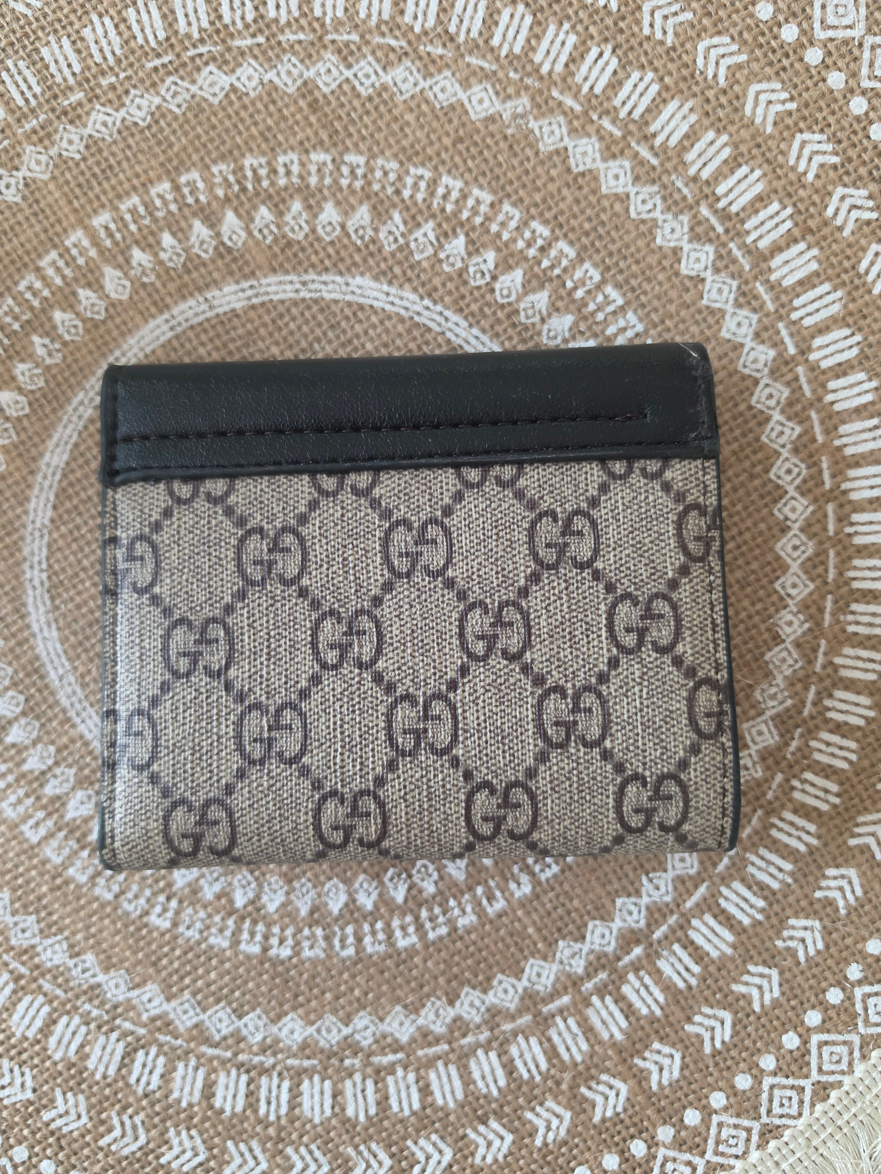 Gucci GG Supreme compact wallet — back GG canvas