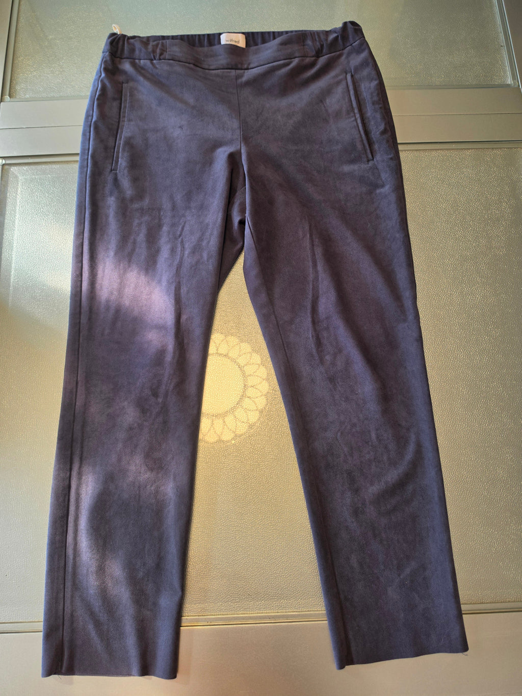 Wilfred Faux Suede Cropped Trouser — fabric texture