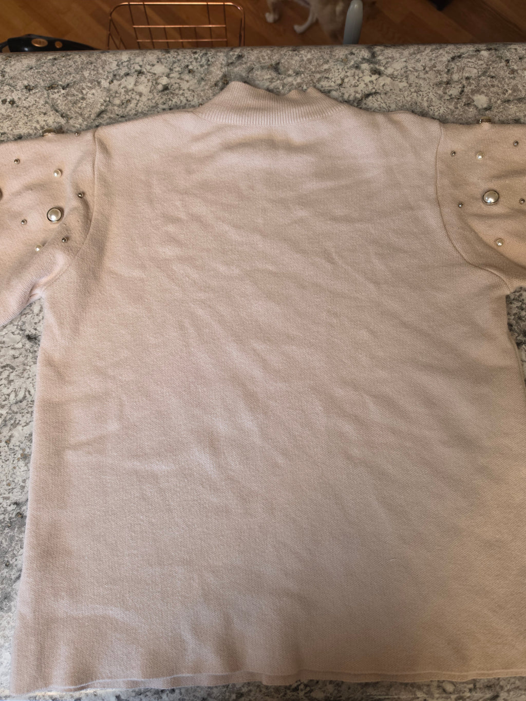 Pearl Afterglow Embellished Mock-Neck Sweater