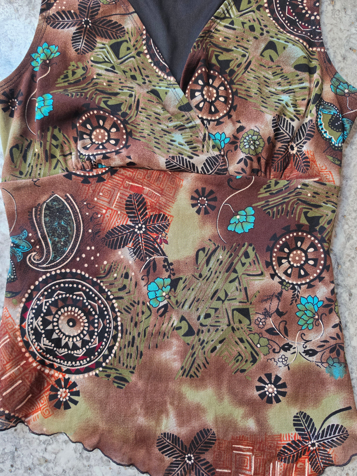 Terra & Teal Sleeveless Top