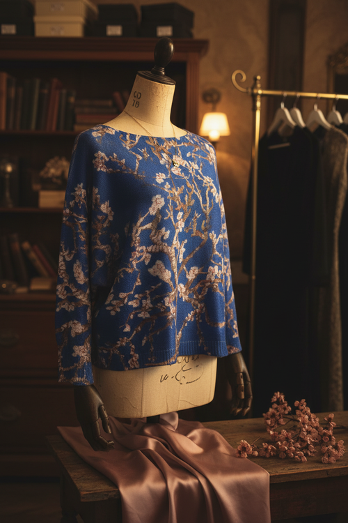 Azure Blossom Sweater boutique styled