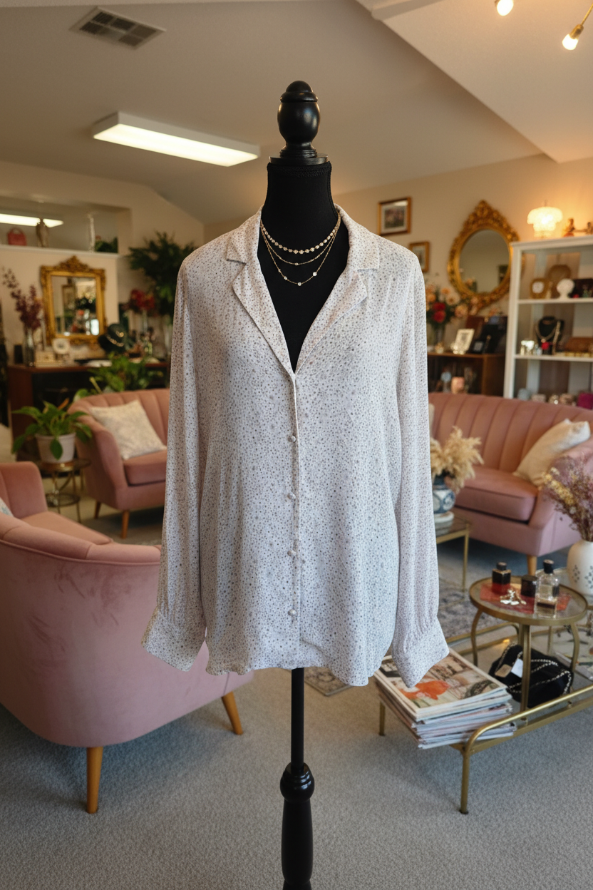 Boutique styled blouse on dress form