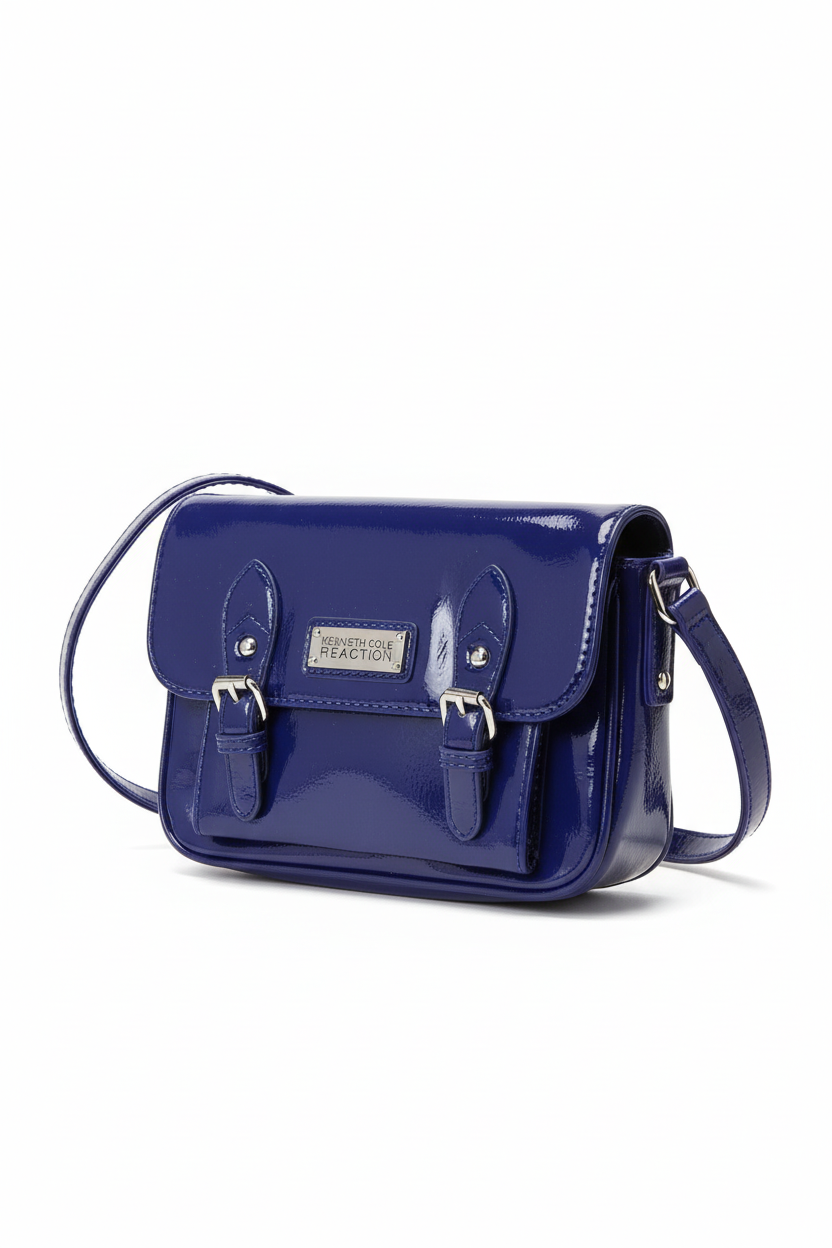 Clean Background — Cobalt Patent Crossbody